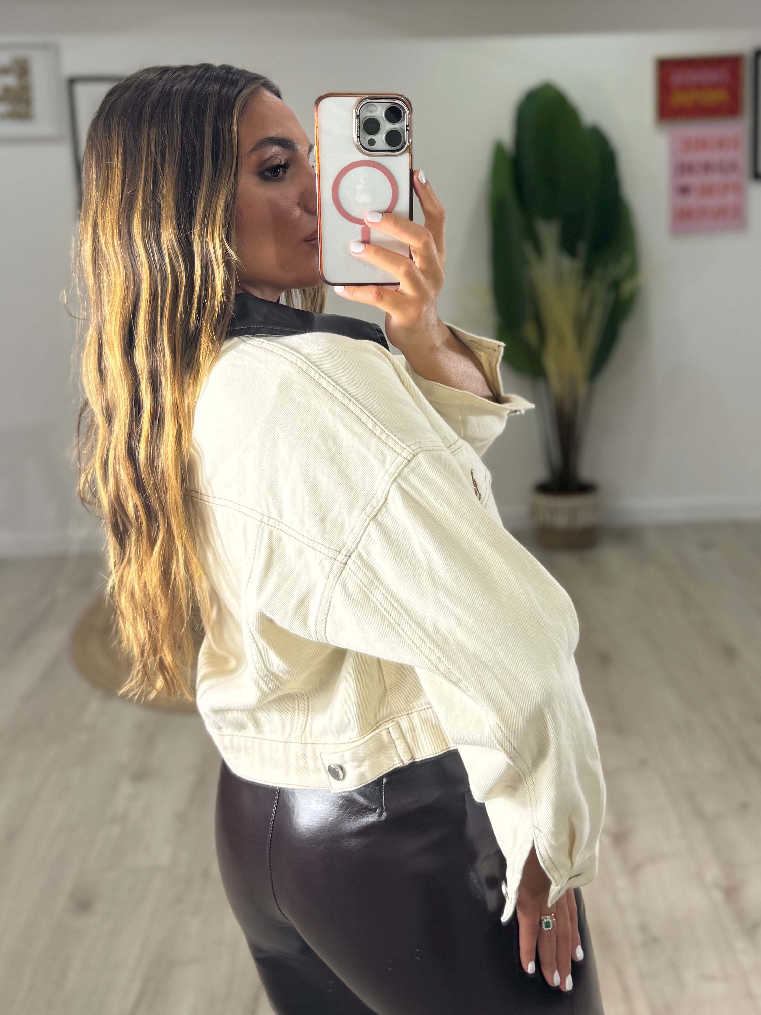 Giacca Jeans Crema