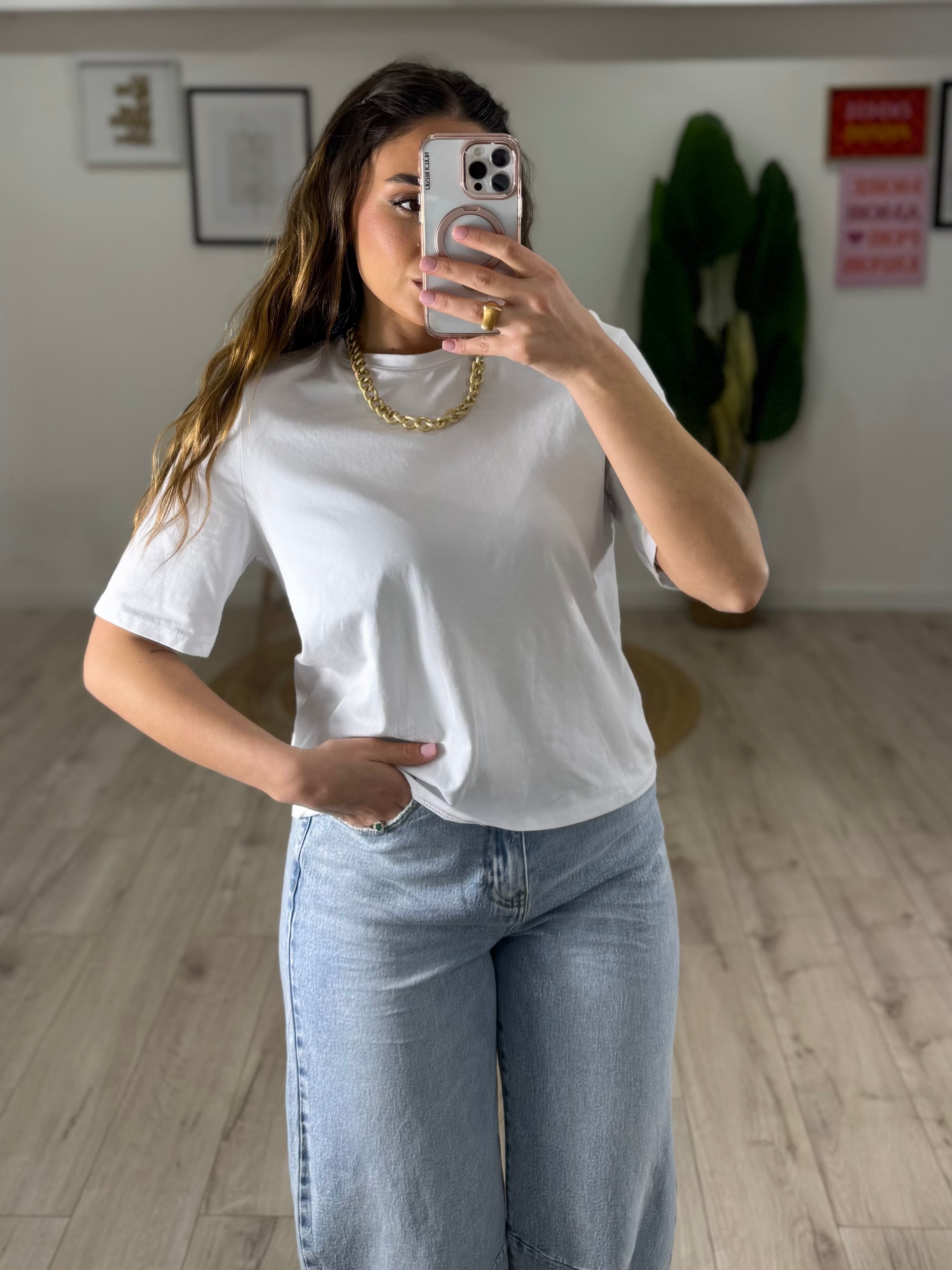 T-Shirt Bianca Spalline