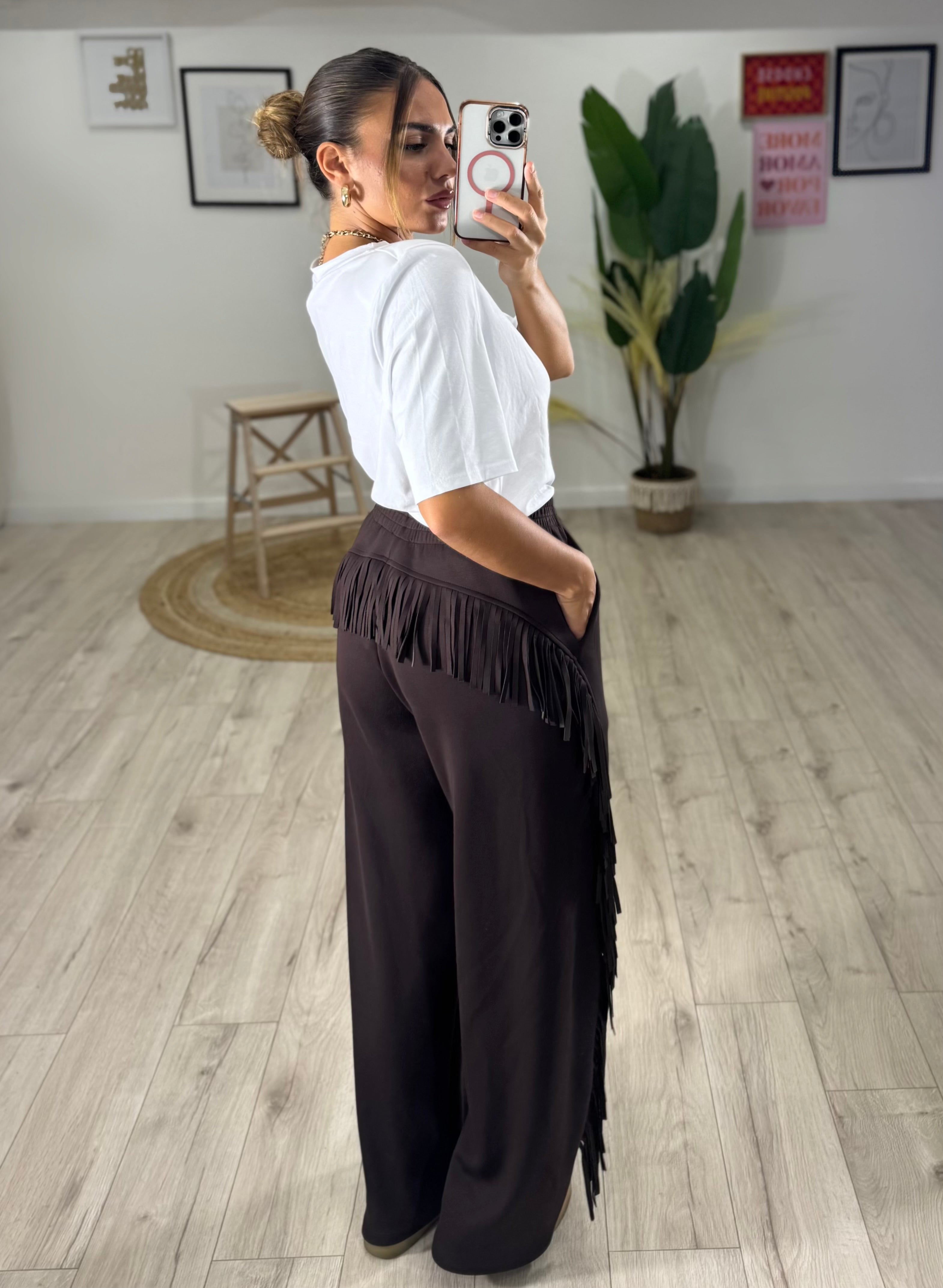 Pantalone frange By Lumina marrone
