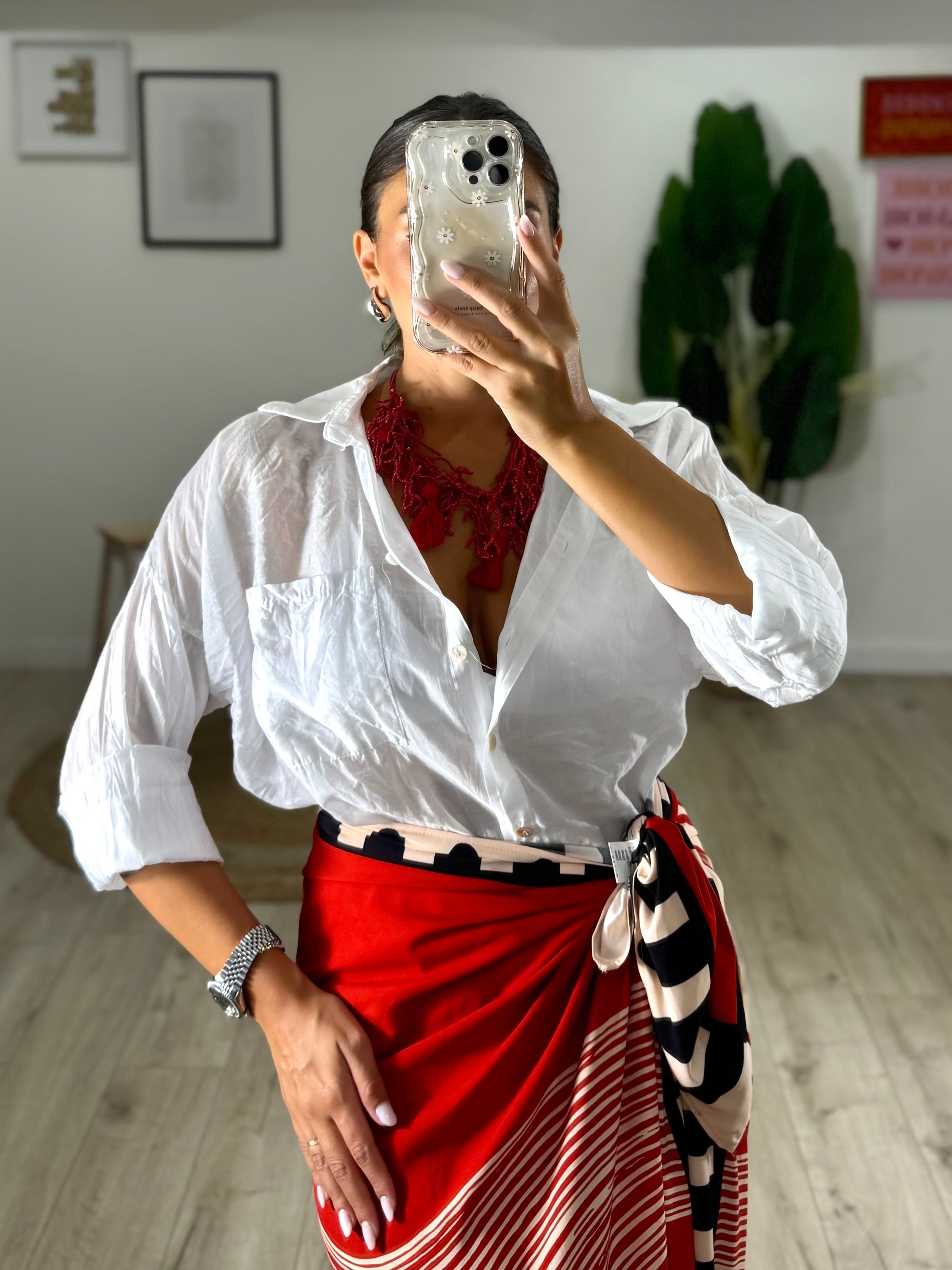 Camicia Fiammata Bianca