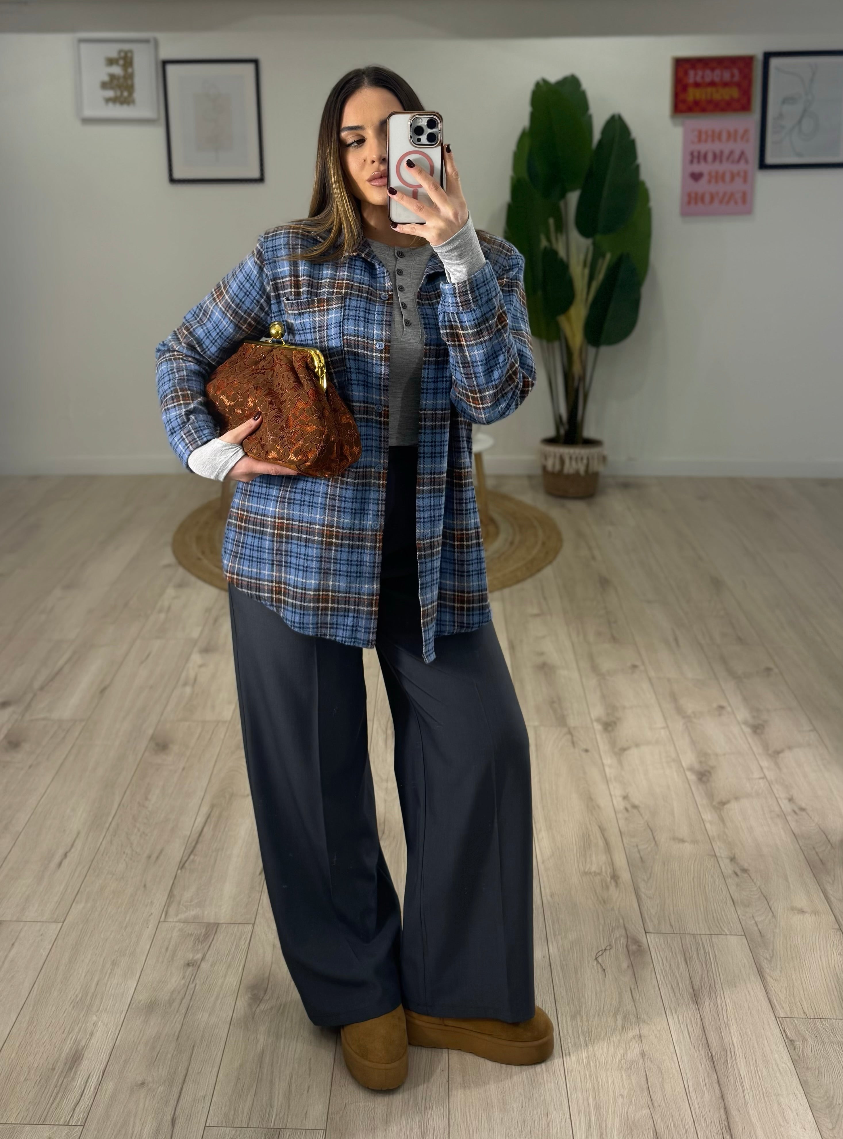 Camicia con spalline celeste