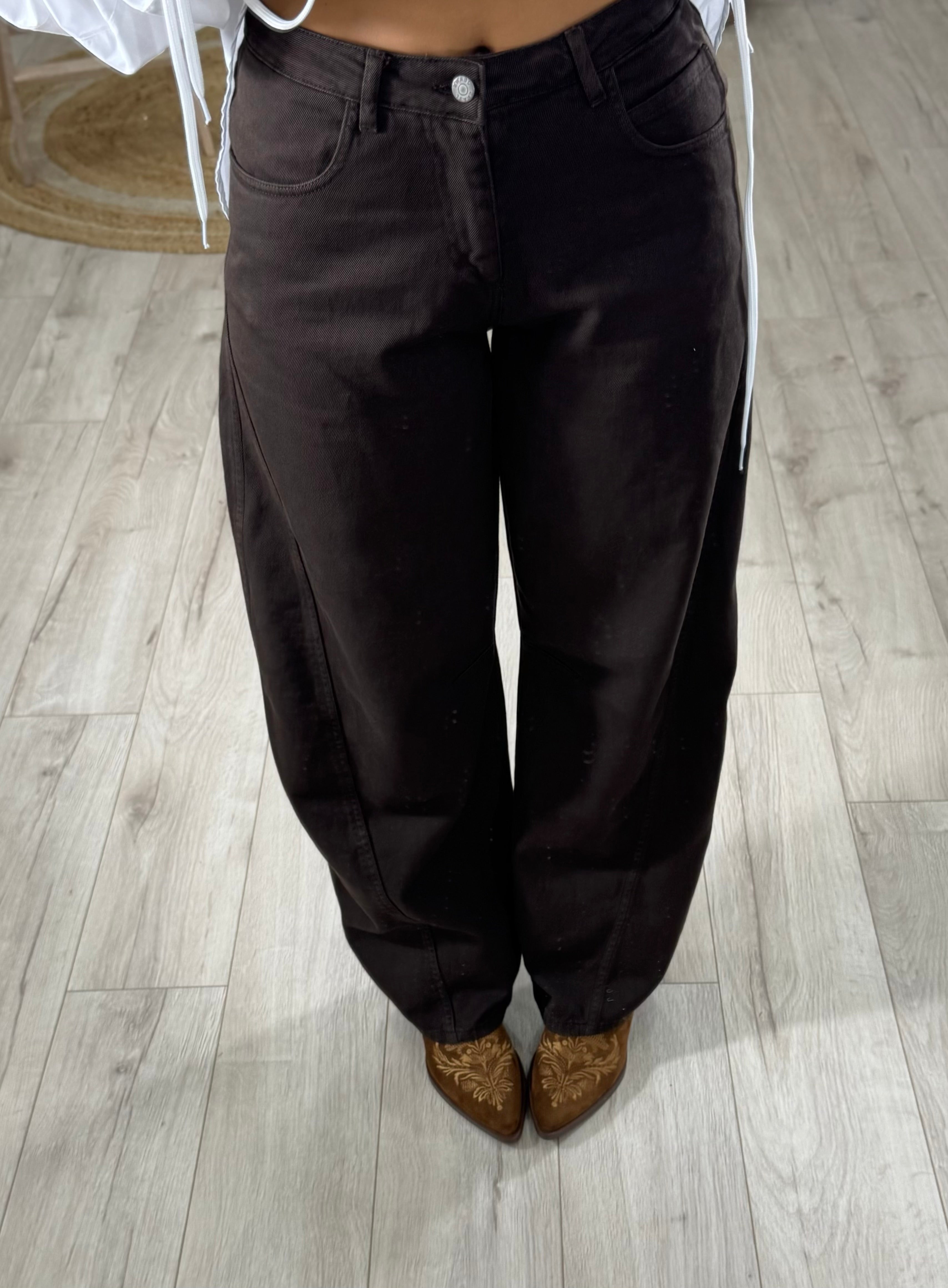 Jeans JUSTWEST Balloon Marrone