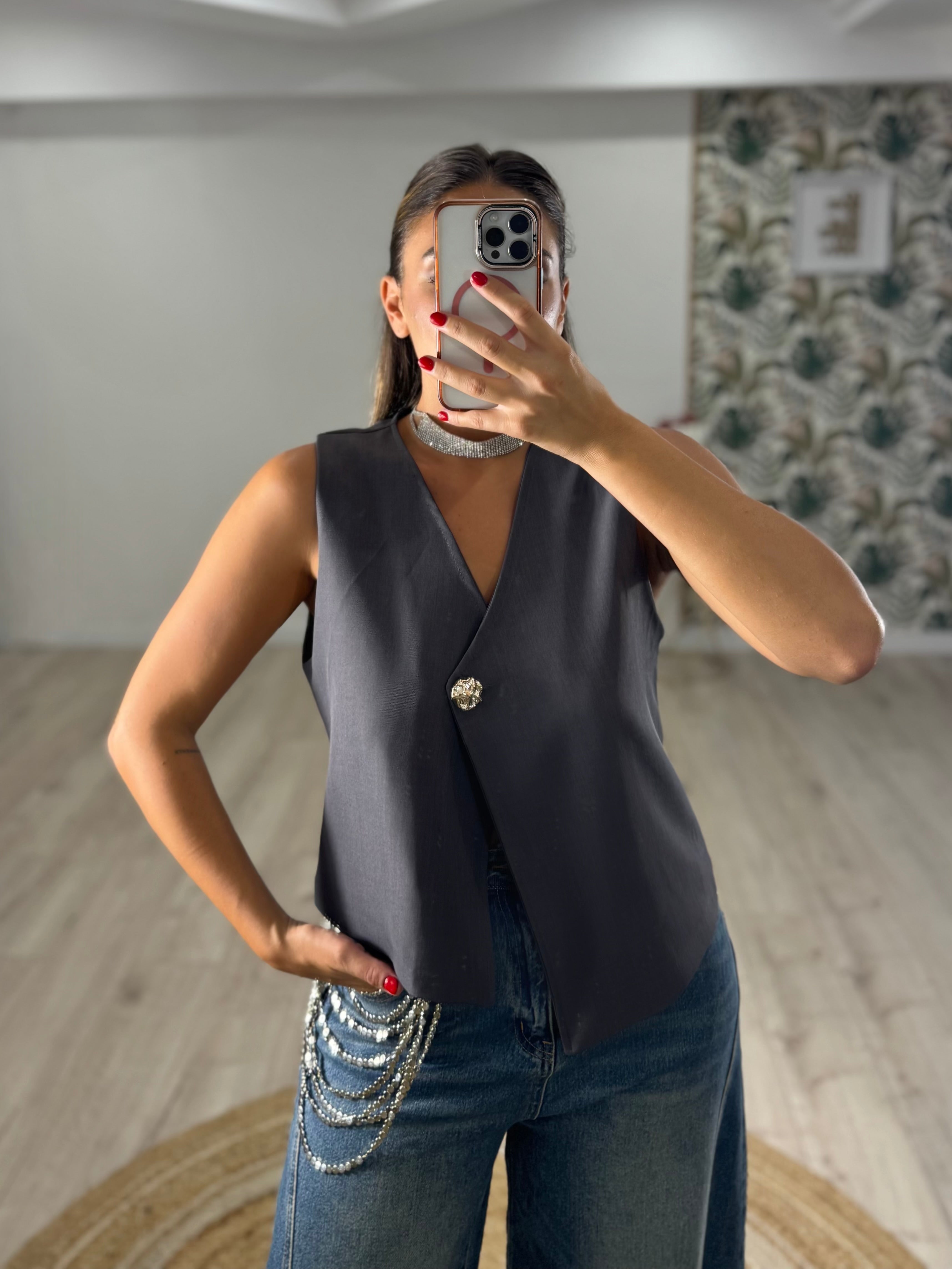 Gilet Olly Grigio Topo