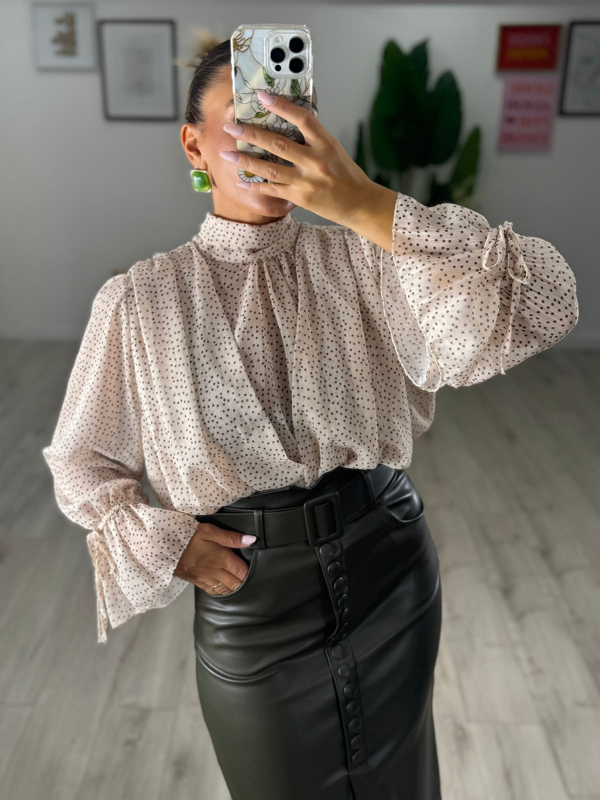 Blusa Pois in Chiffon