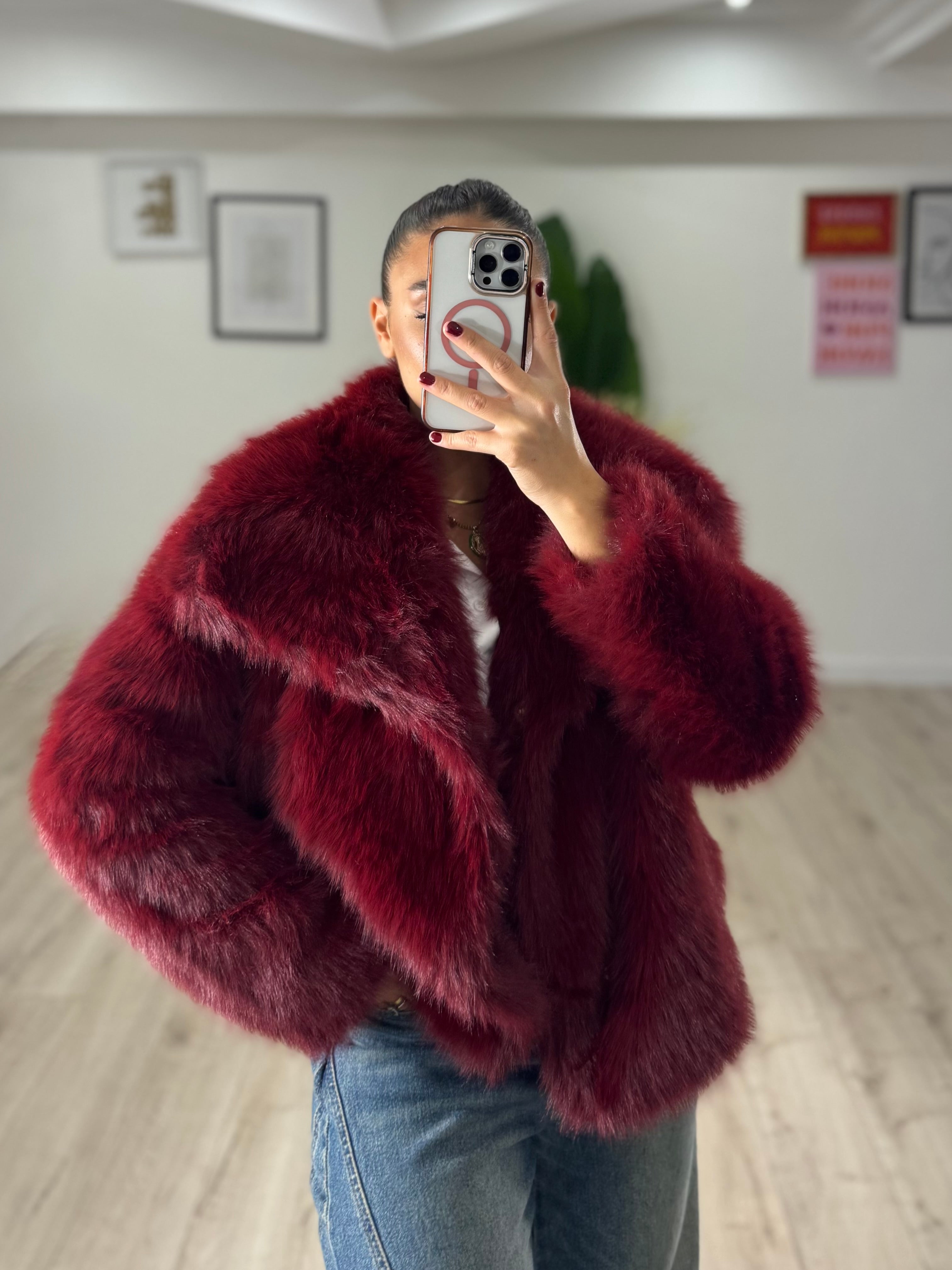 Ecopelliccia Moody Bordeaux