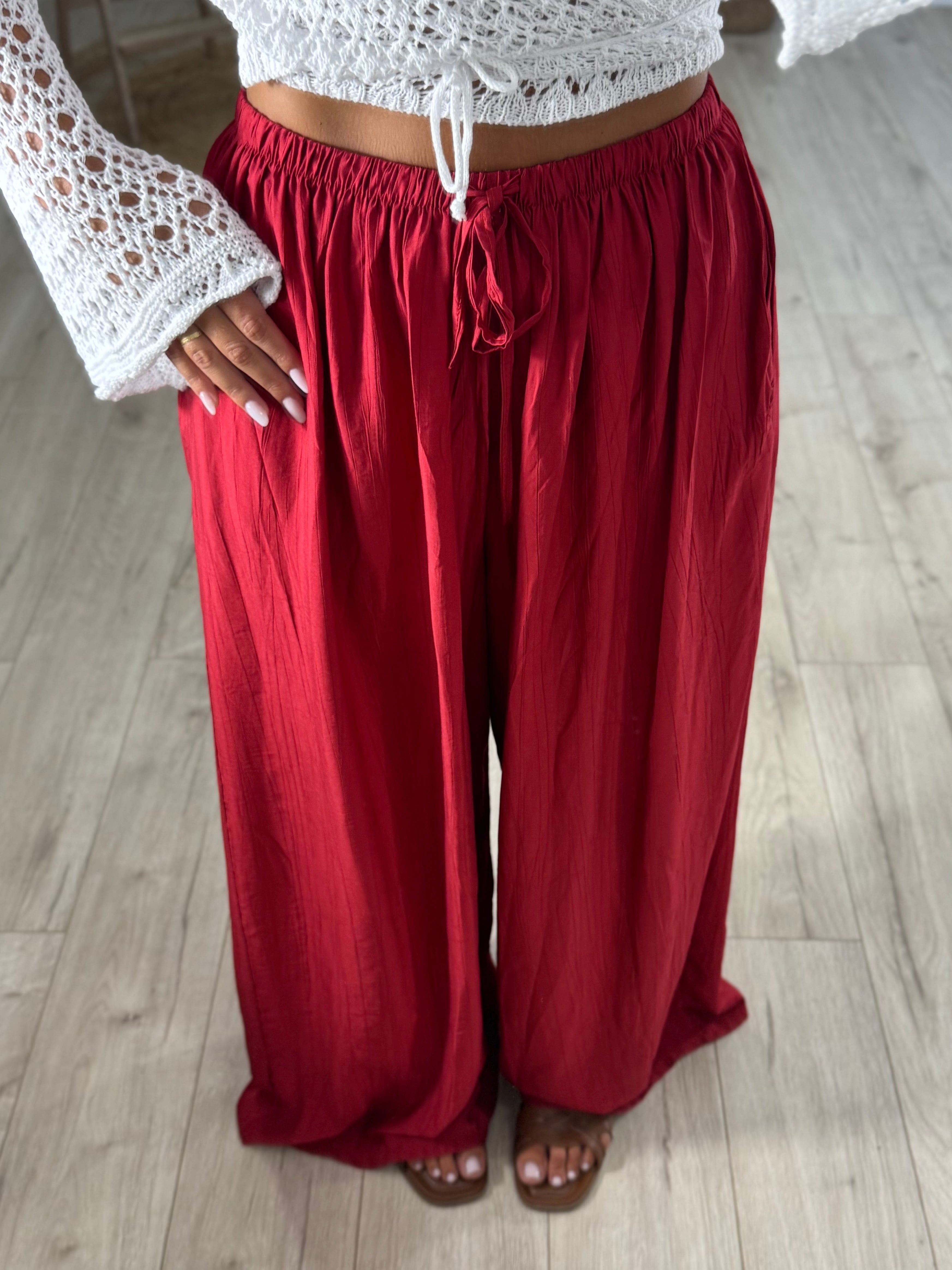 Pantalone Easy Rosso Rubino