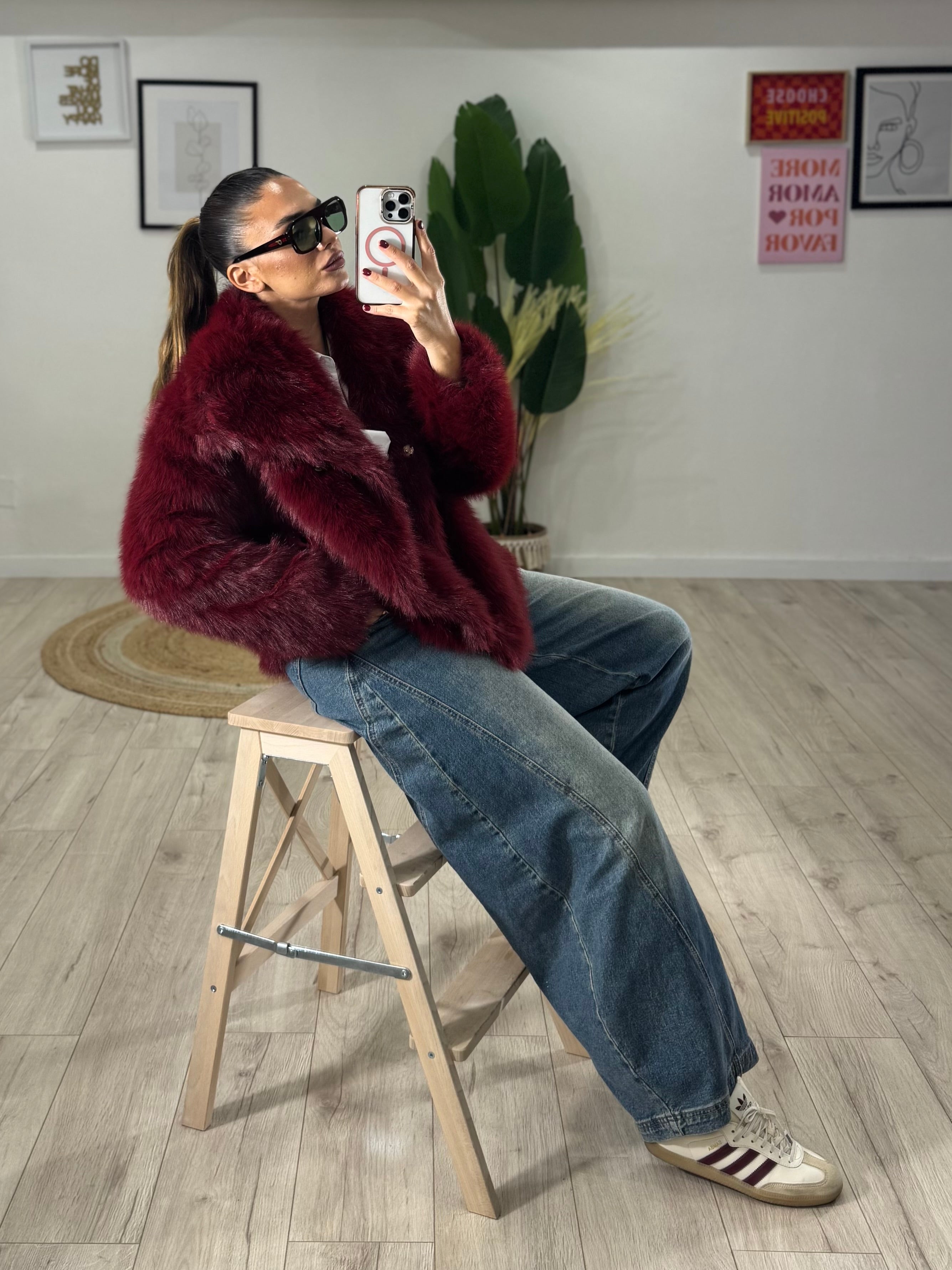 Ecopelliccia Moody Bordeaux