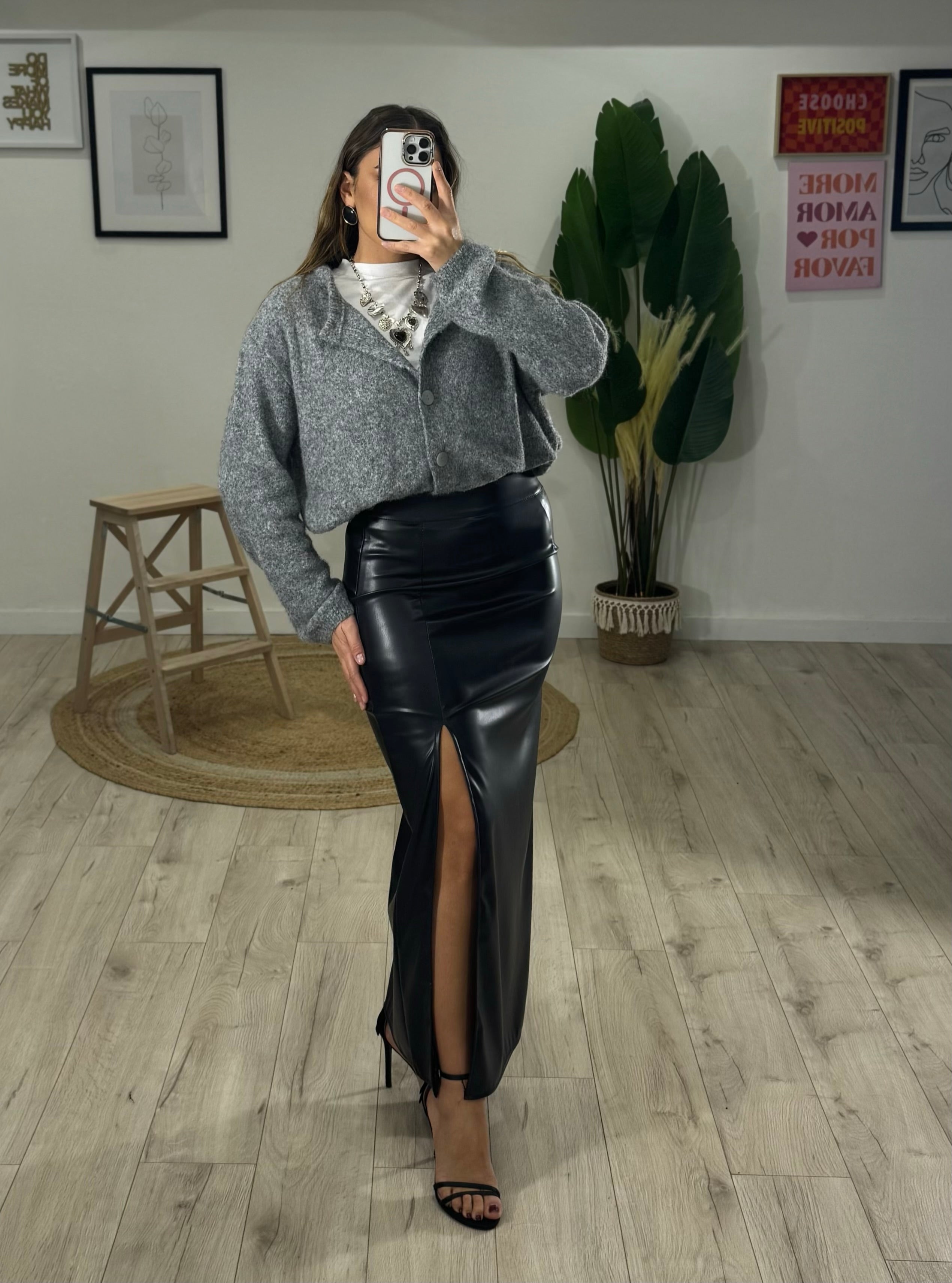 Gonna Ecopelle Frida Nera