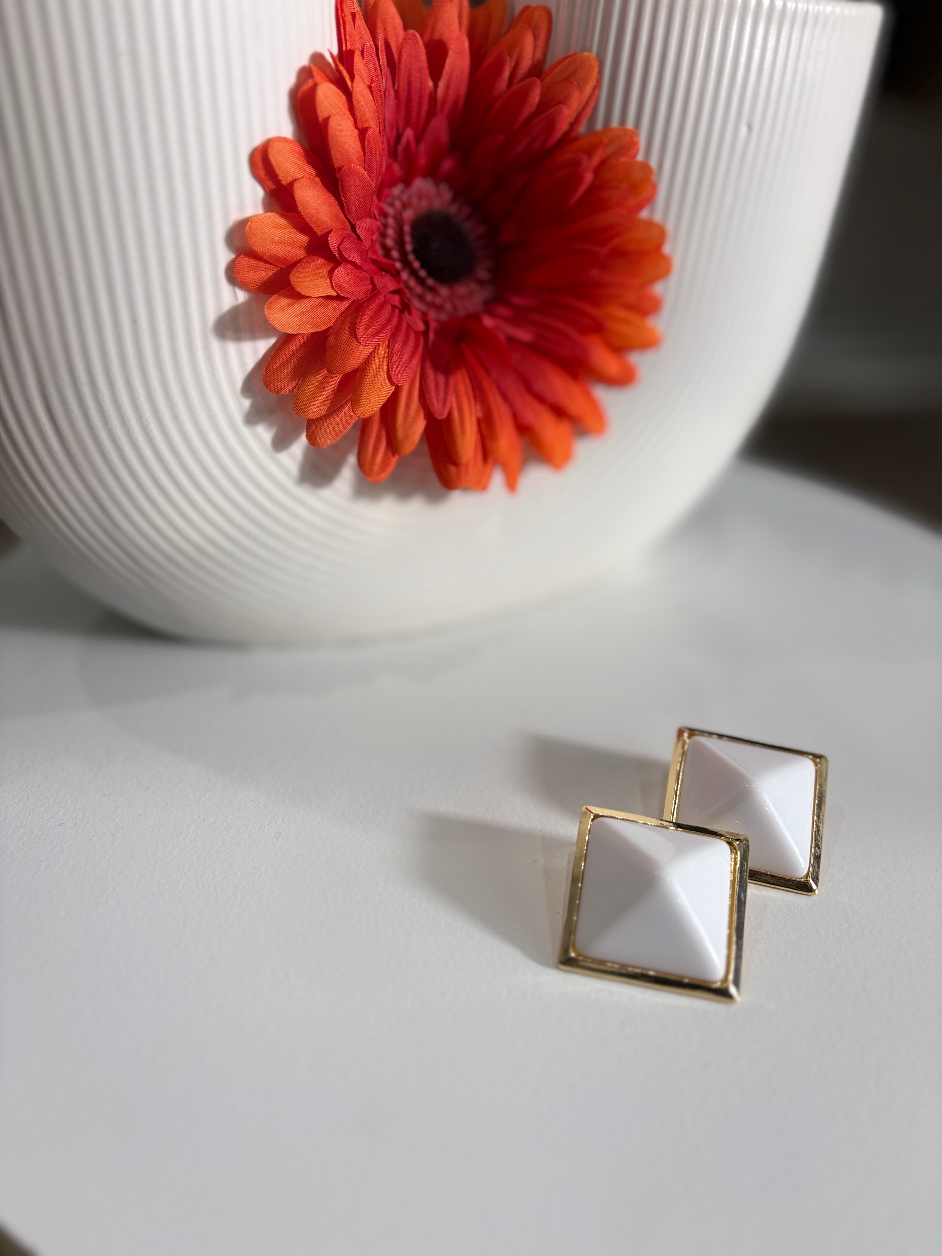 Orecchini Rombo Bianchi