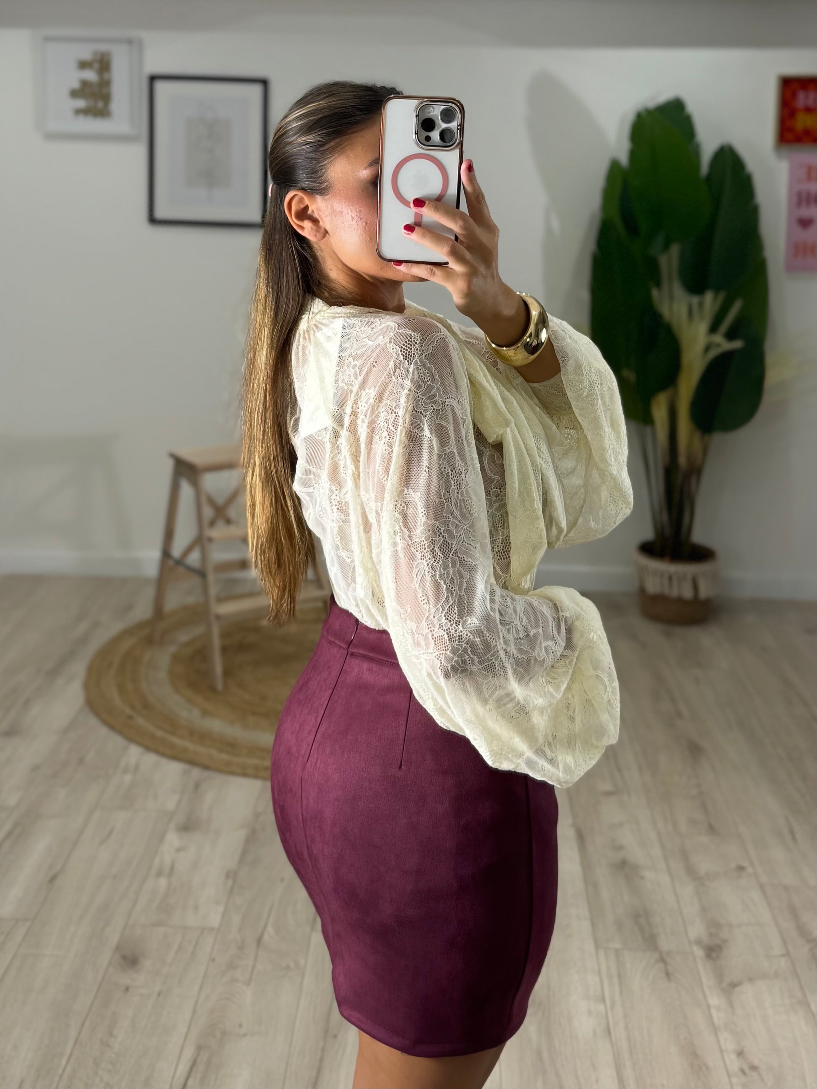 Coordinato Scamosciato Prugna