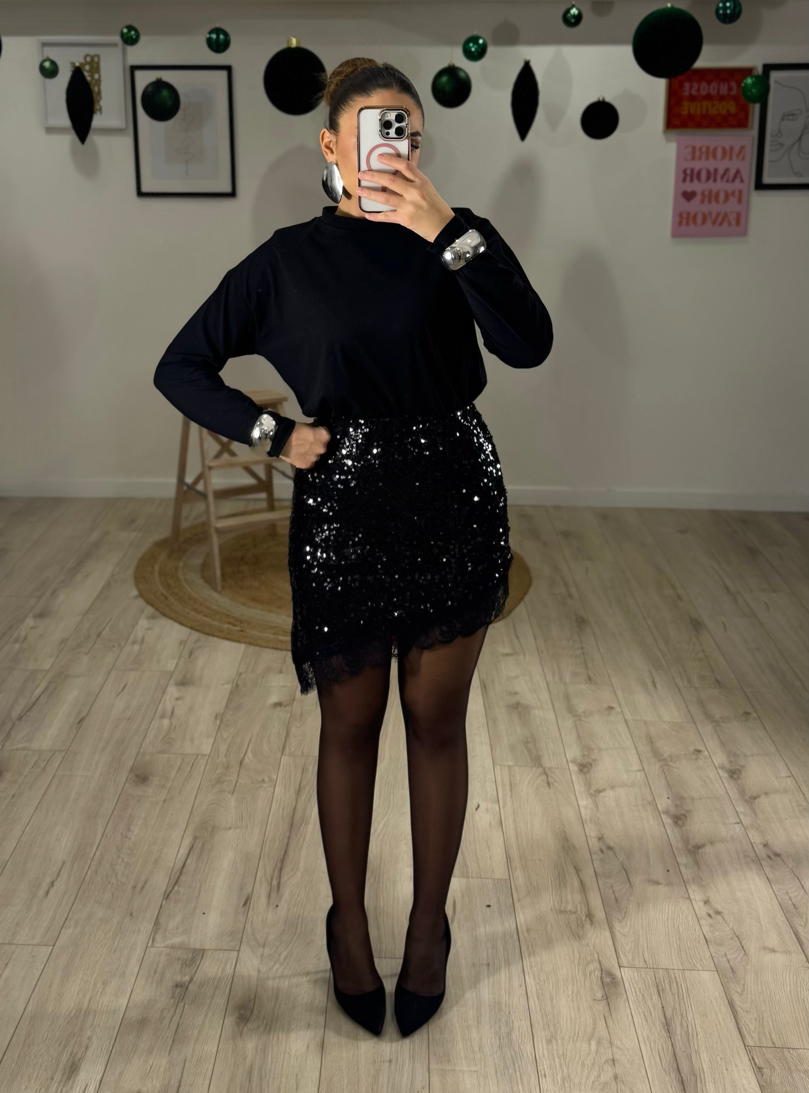 Gonna Paillettes Asimmetrica