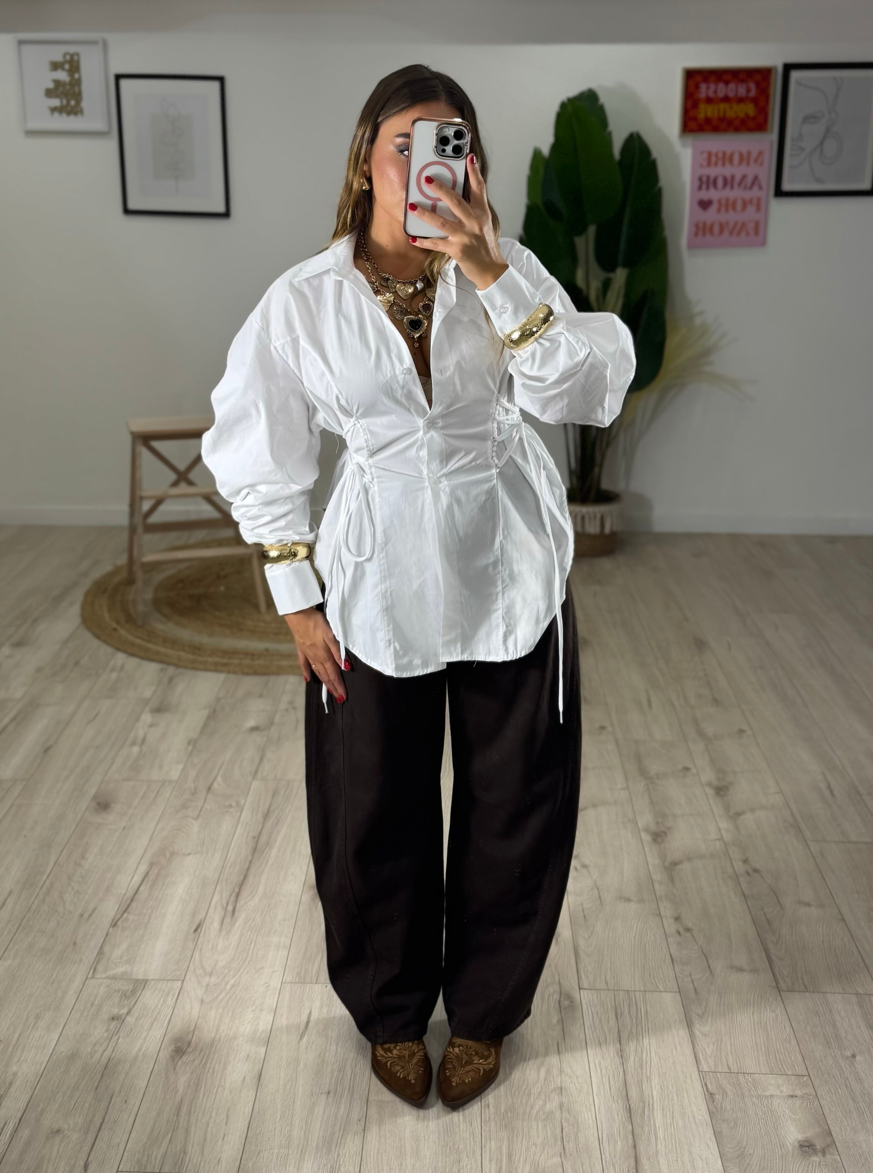 Jeans JUSTWEST Balloon Marrone