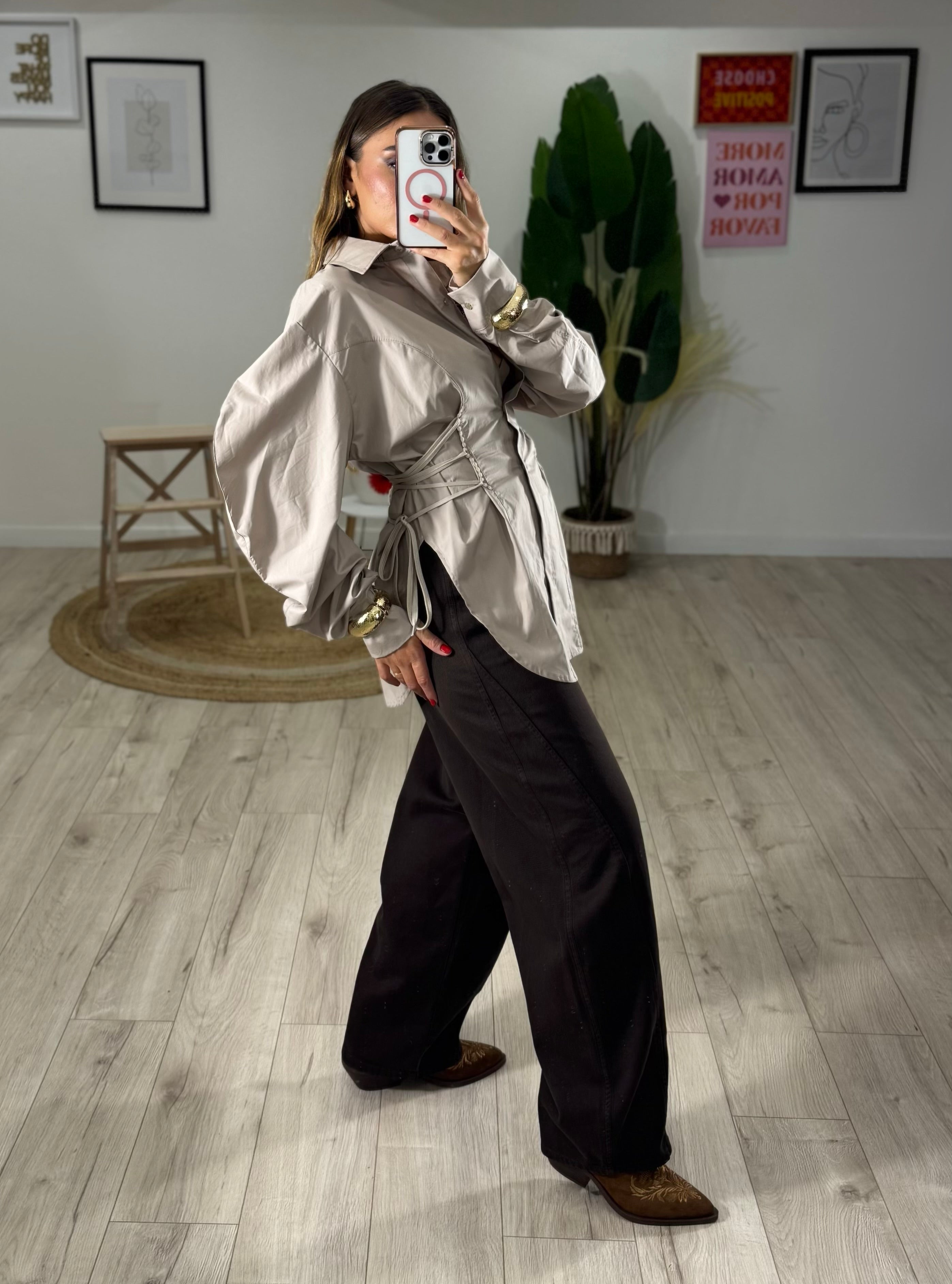 Jeans JUSTWEST Balloon Marrone