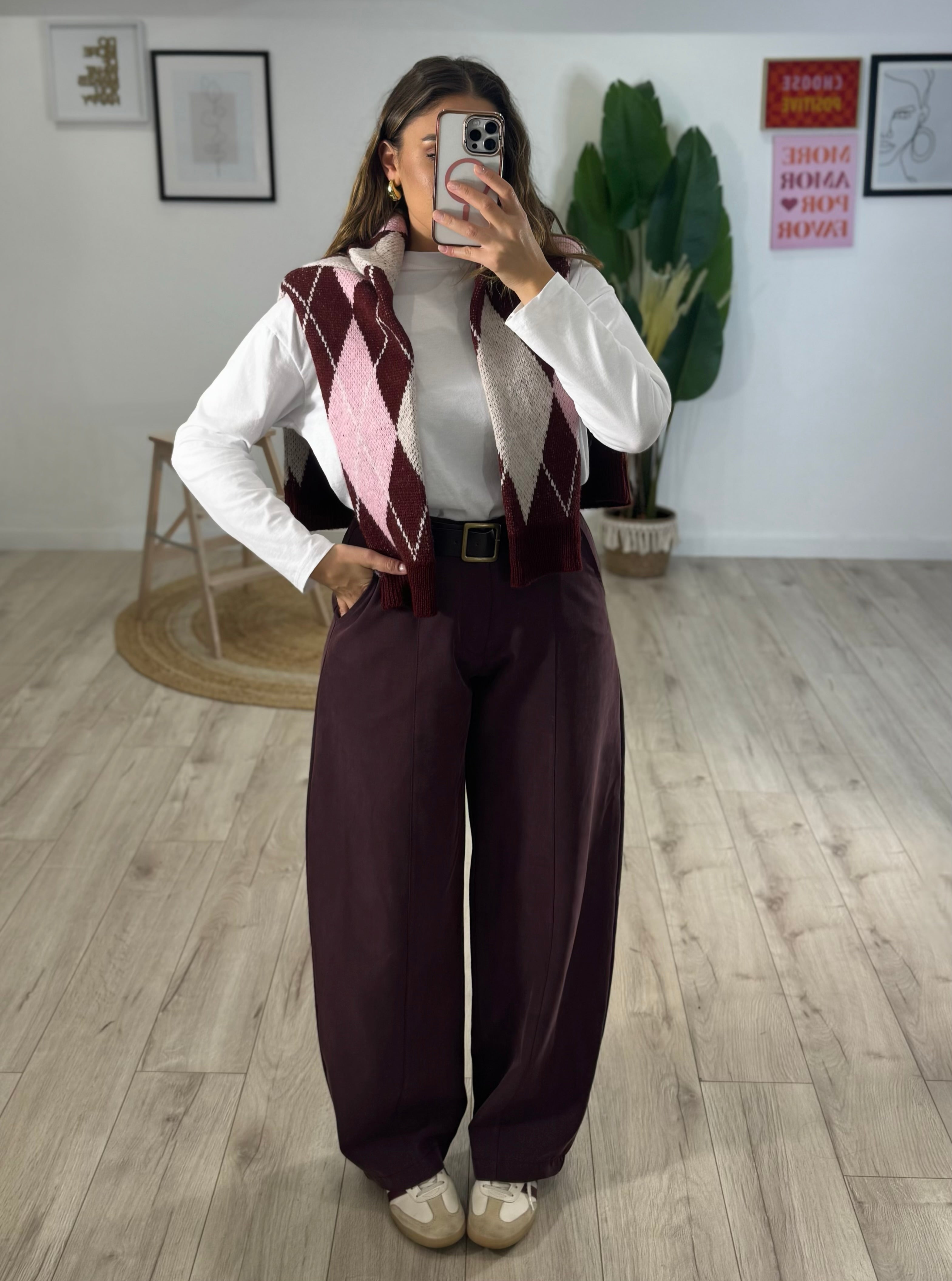 Pantalone Cinta JUSTWEST Prugna