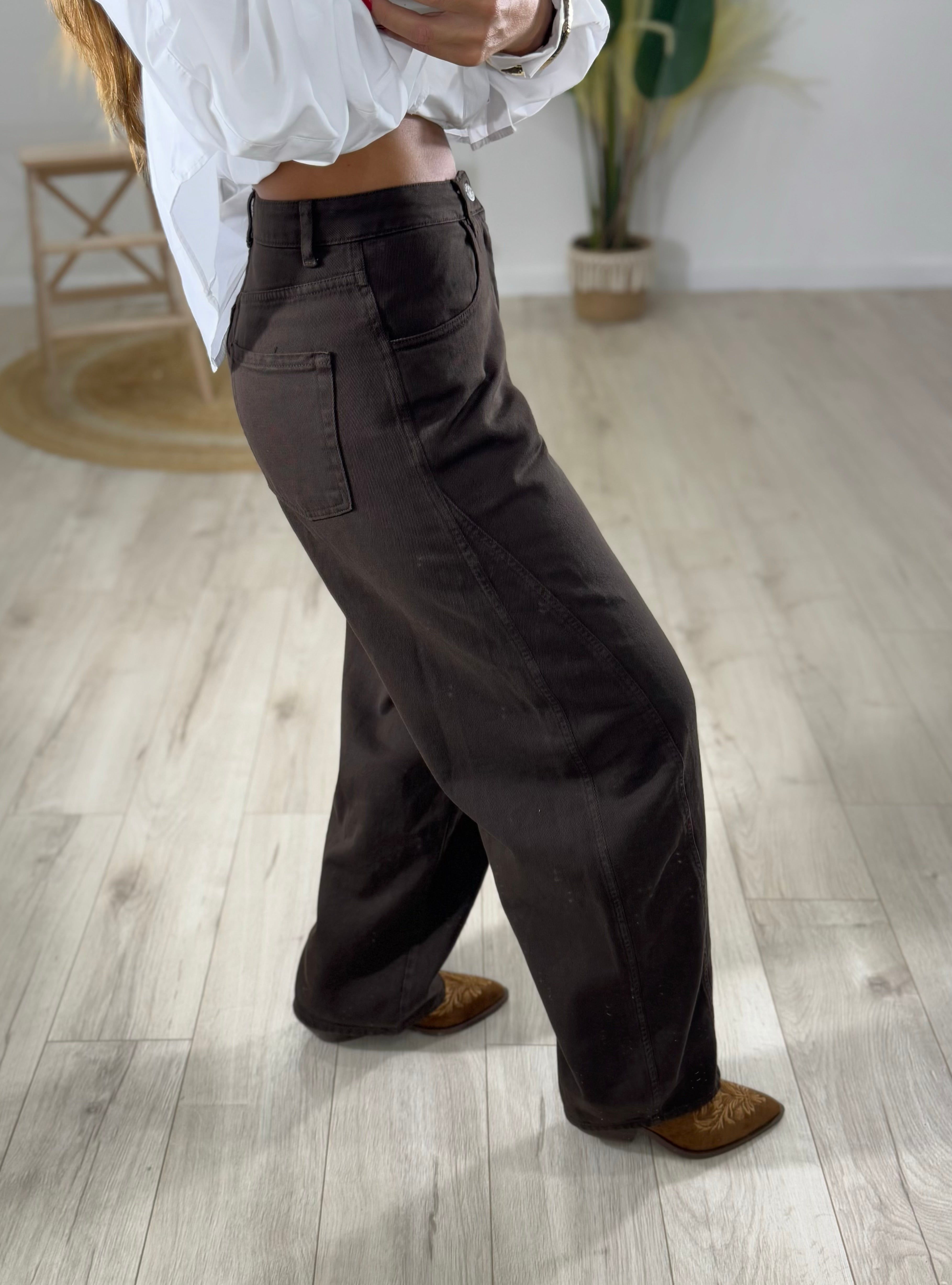 Jeans JUSTWEST Balloon Marrone