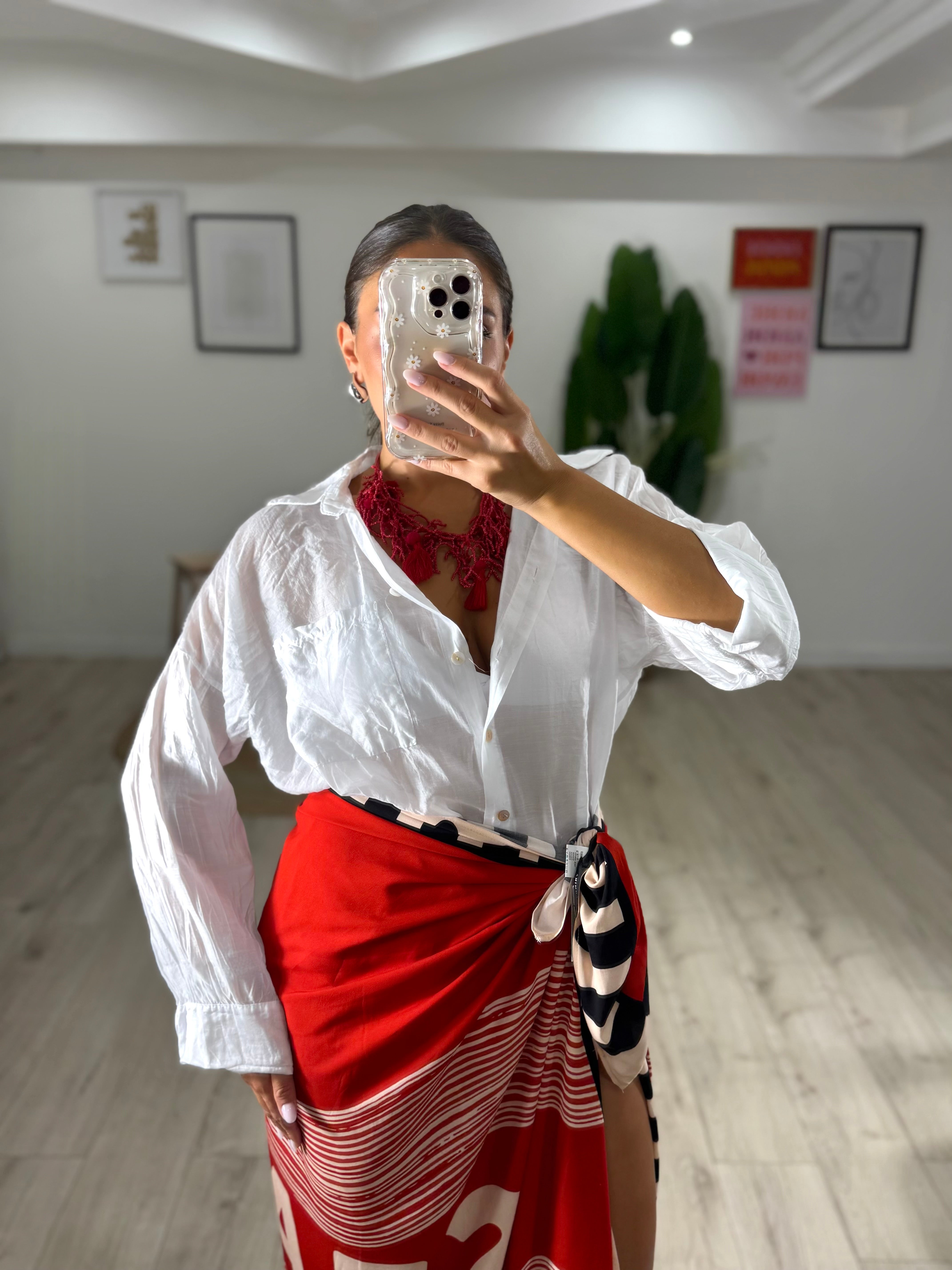 Camicia Fiammata Bianca