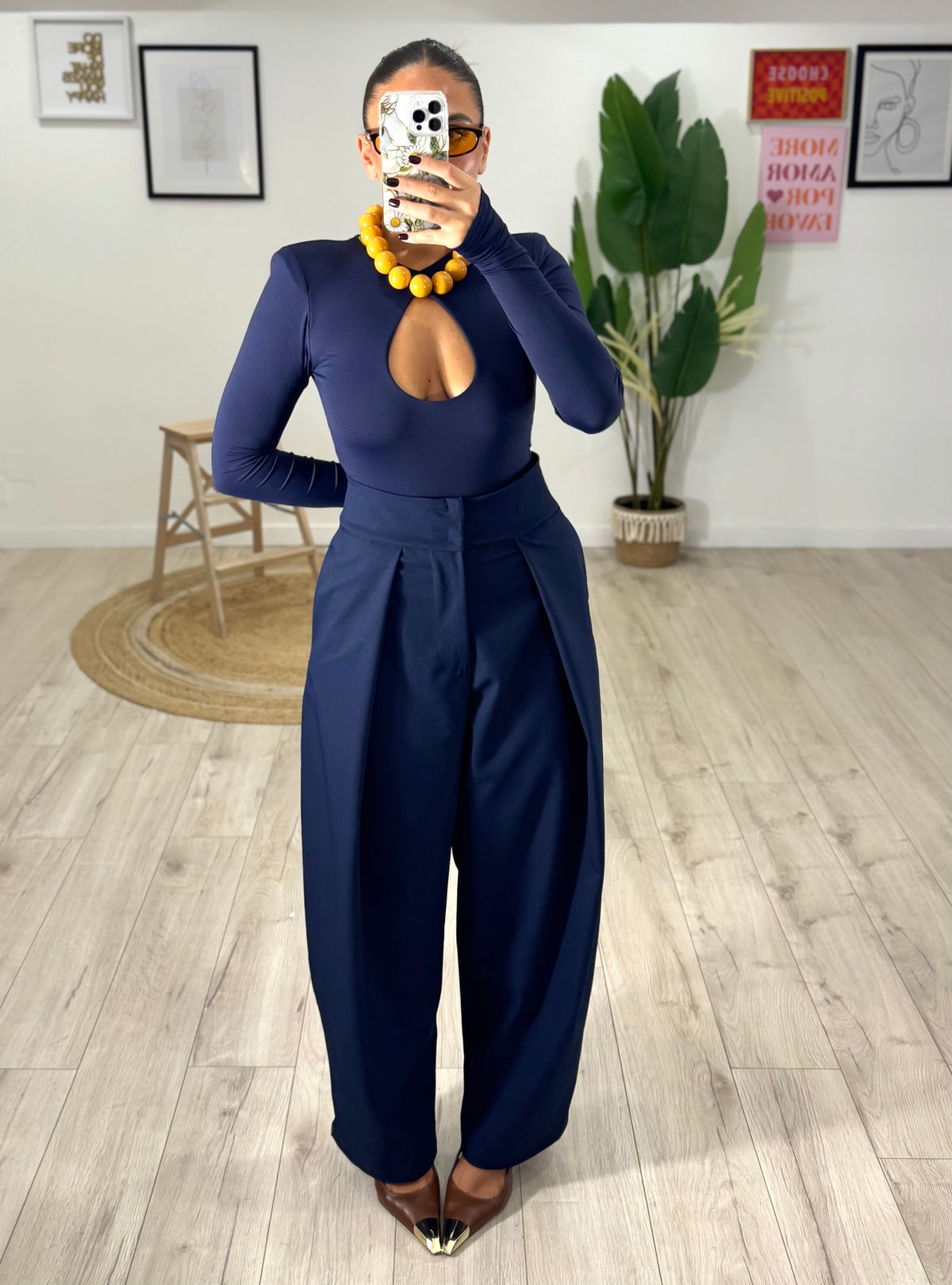 Pantalone JustWest Pinces Blu