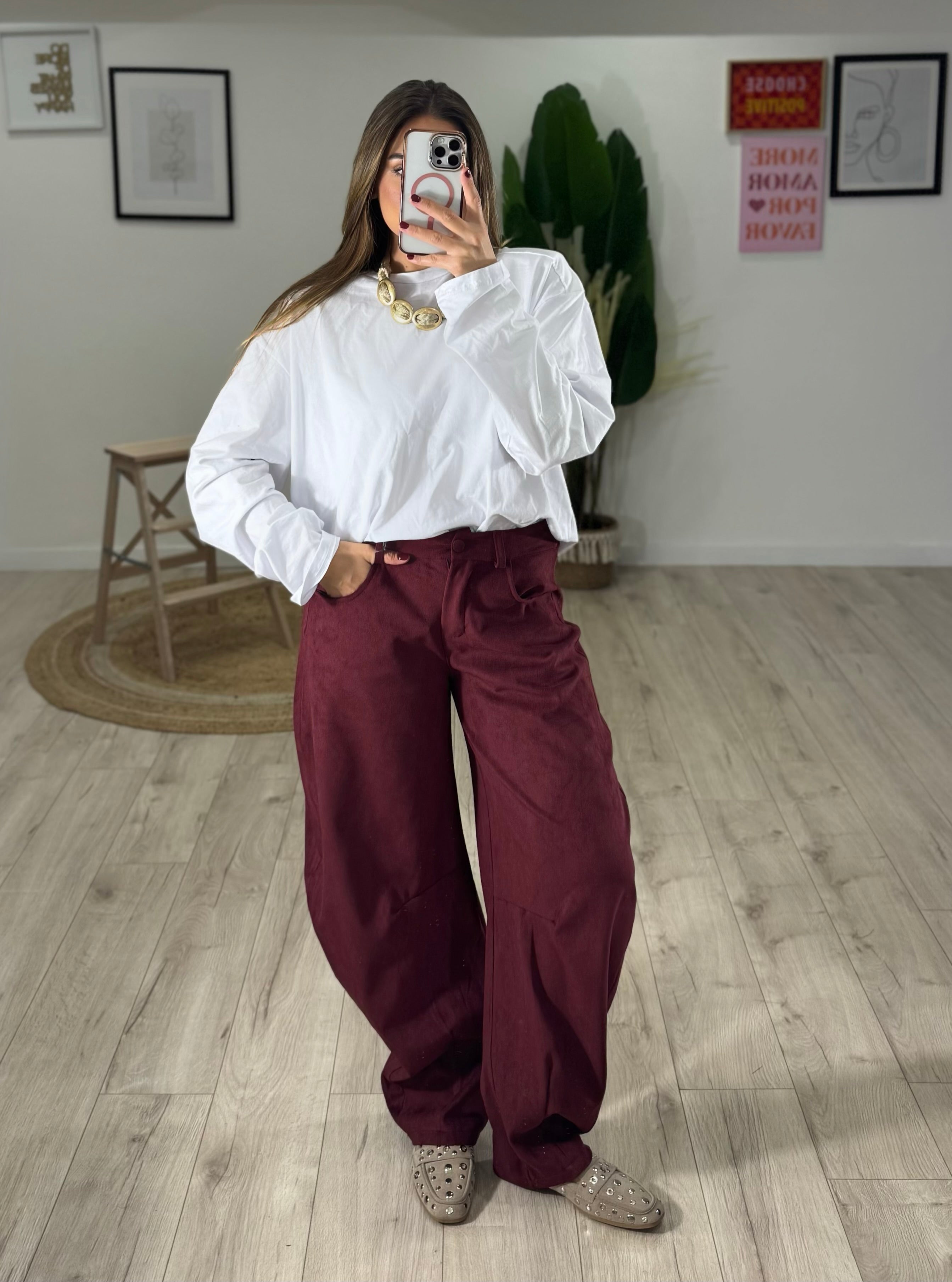 Pantalone Balloon in Suede