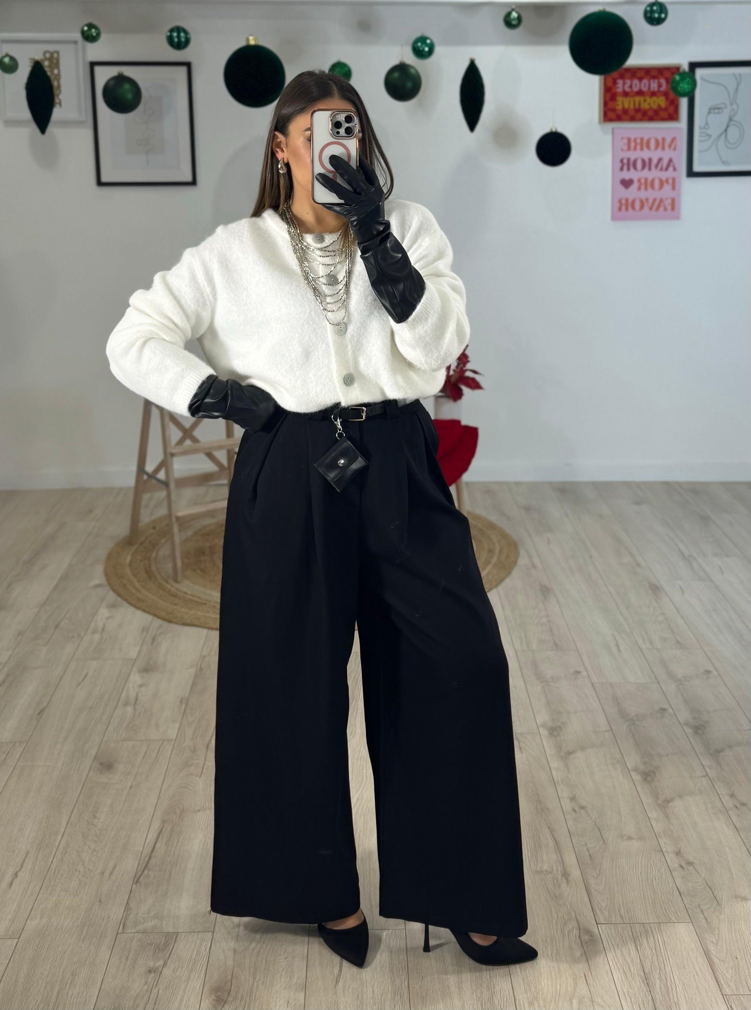 Pantalone con cintura e pochette