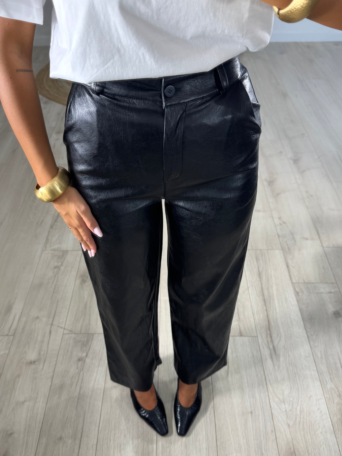 Pantalone Ecopelle Nero