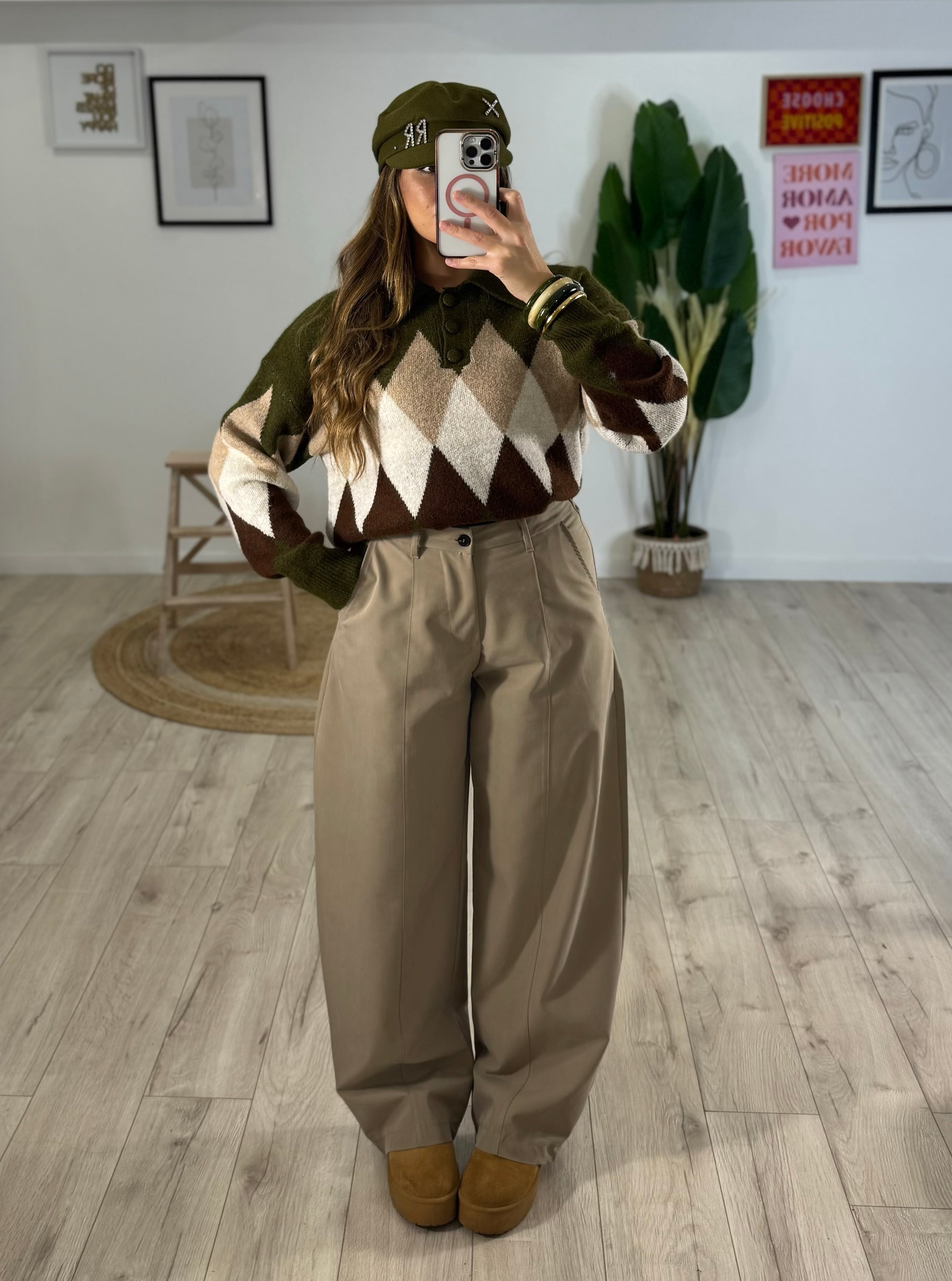 Maglione Rombo Verde