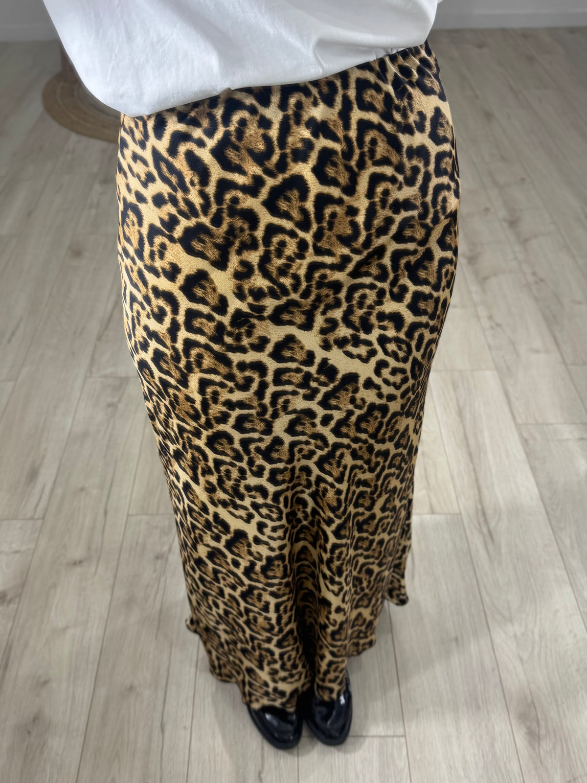 Gonna Longuette Animalier in raso