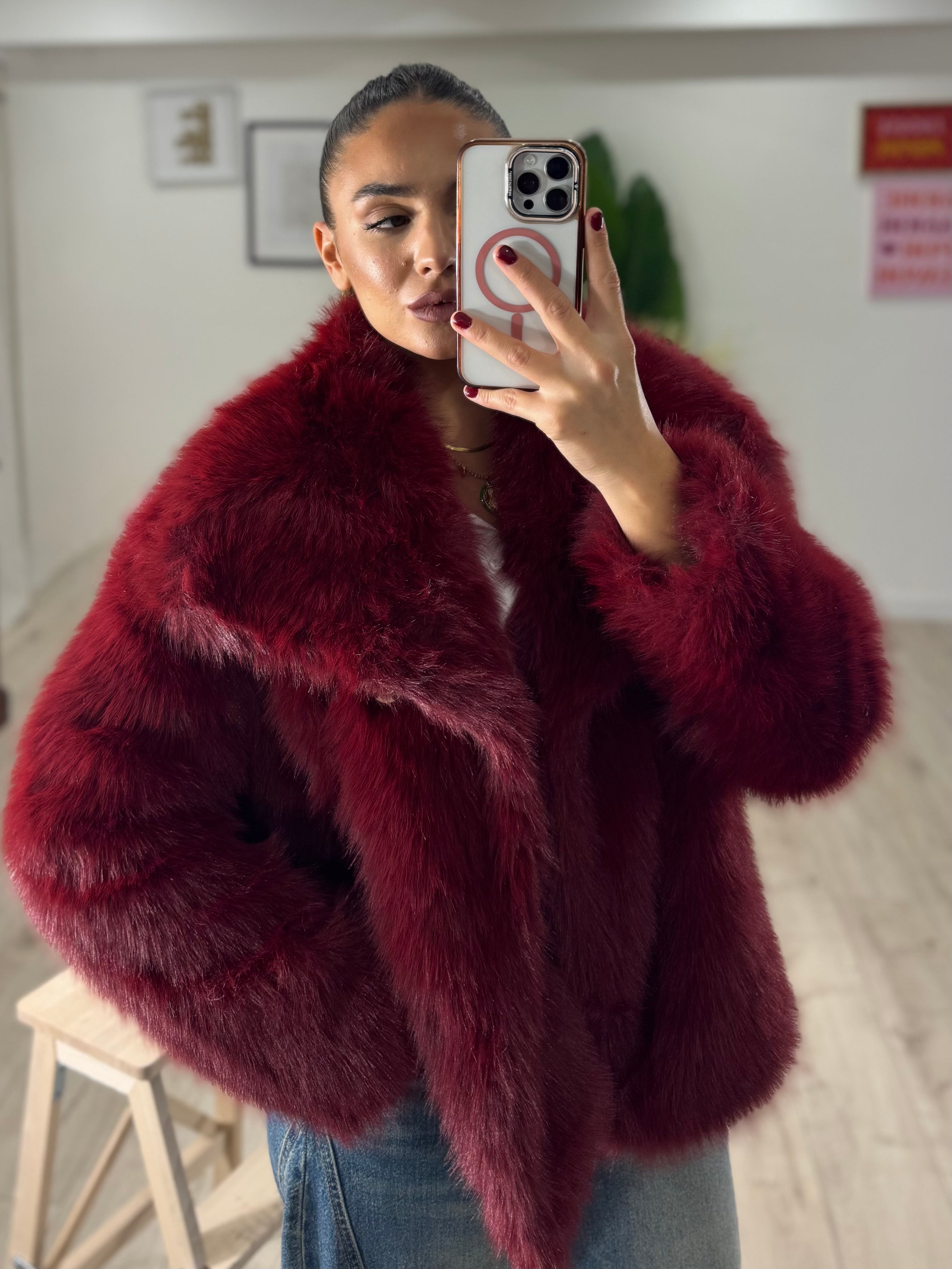 Ecopelliccia Moody Bordeaux