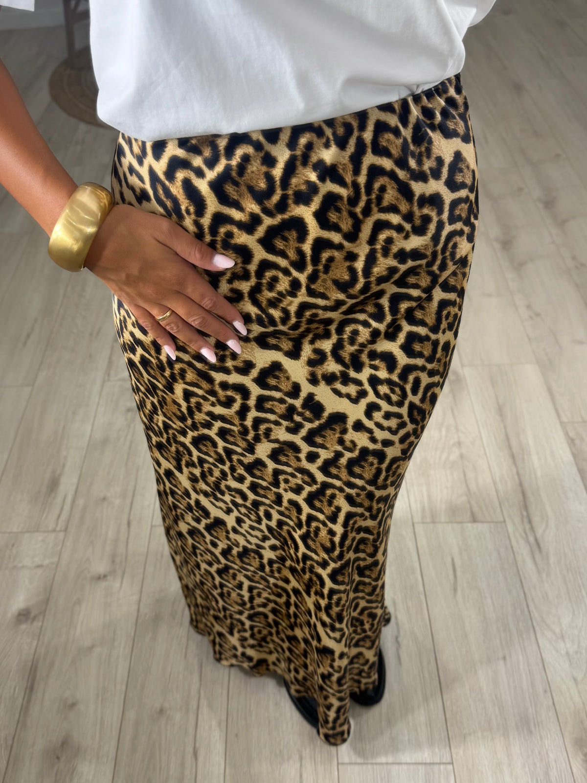Gonna Longuette Animalier in raso