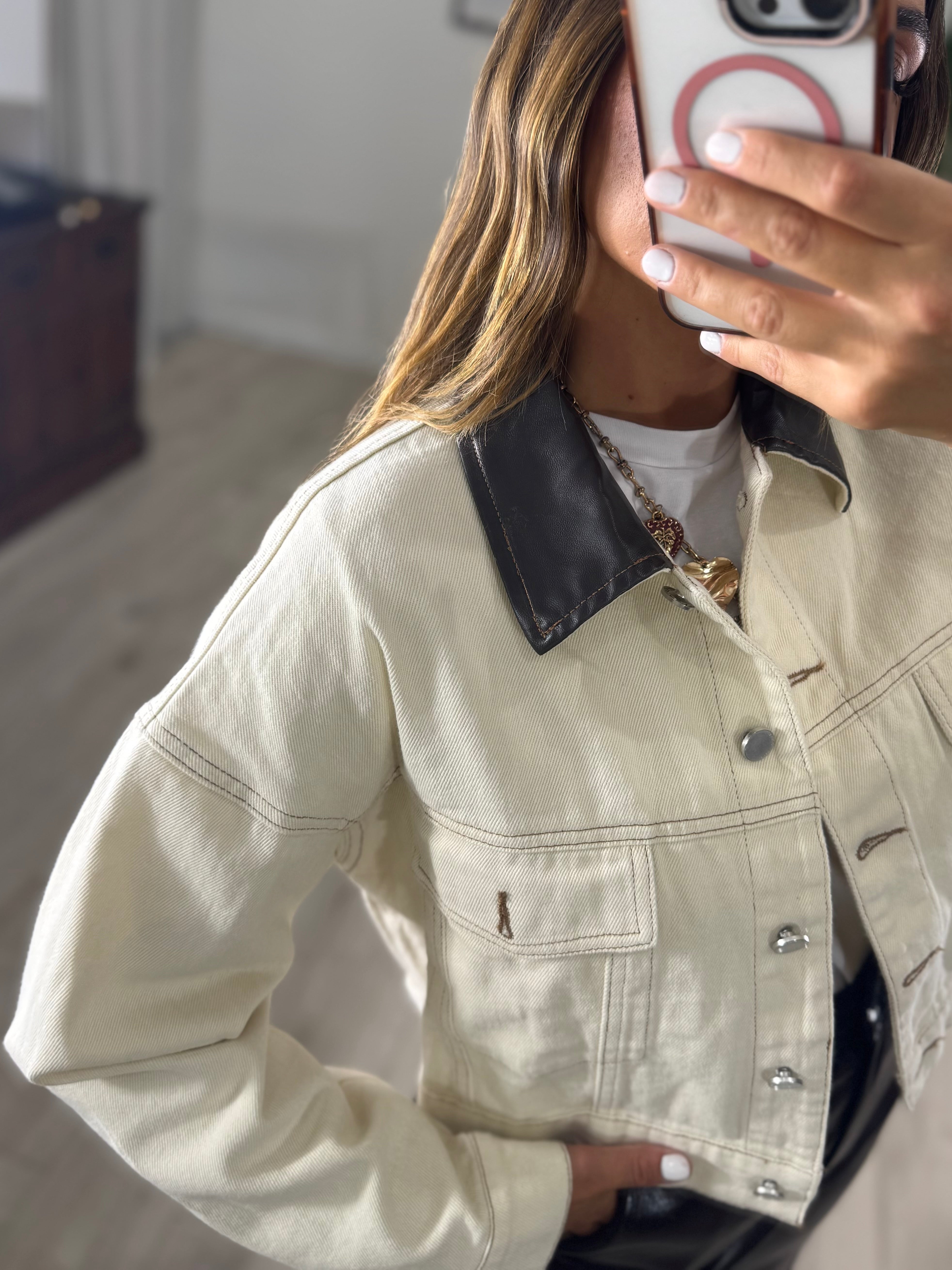 Giacca Jeans Crema