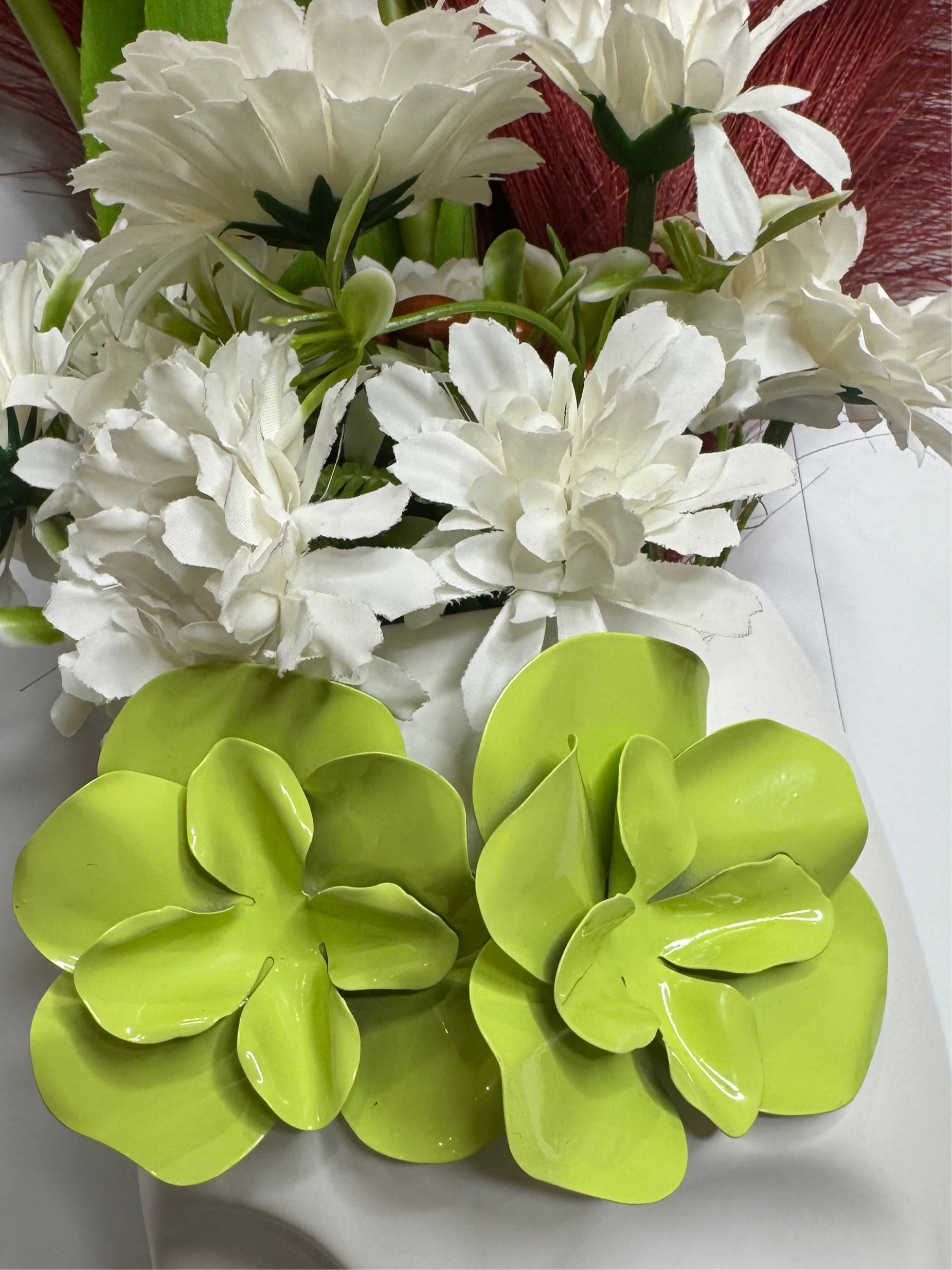 Orecchini Fiore Verde