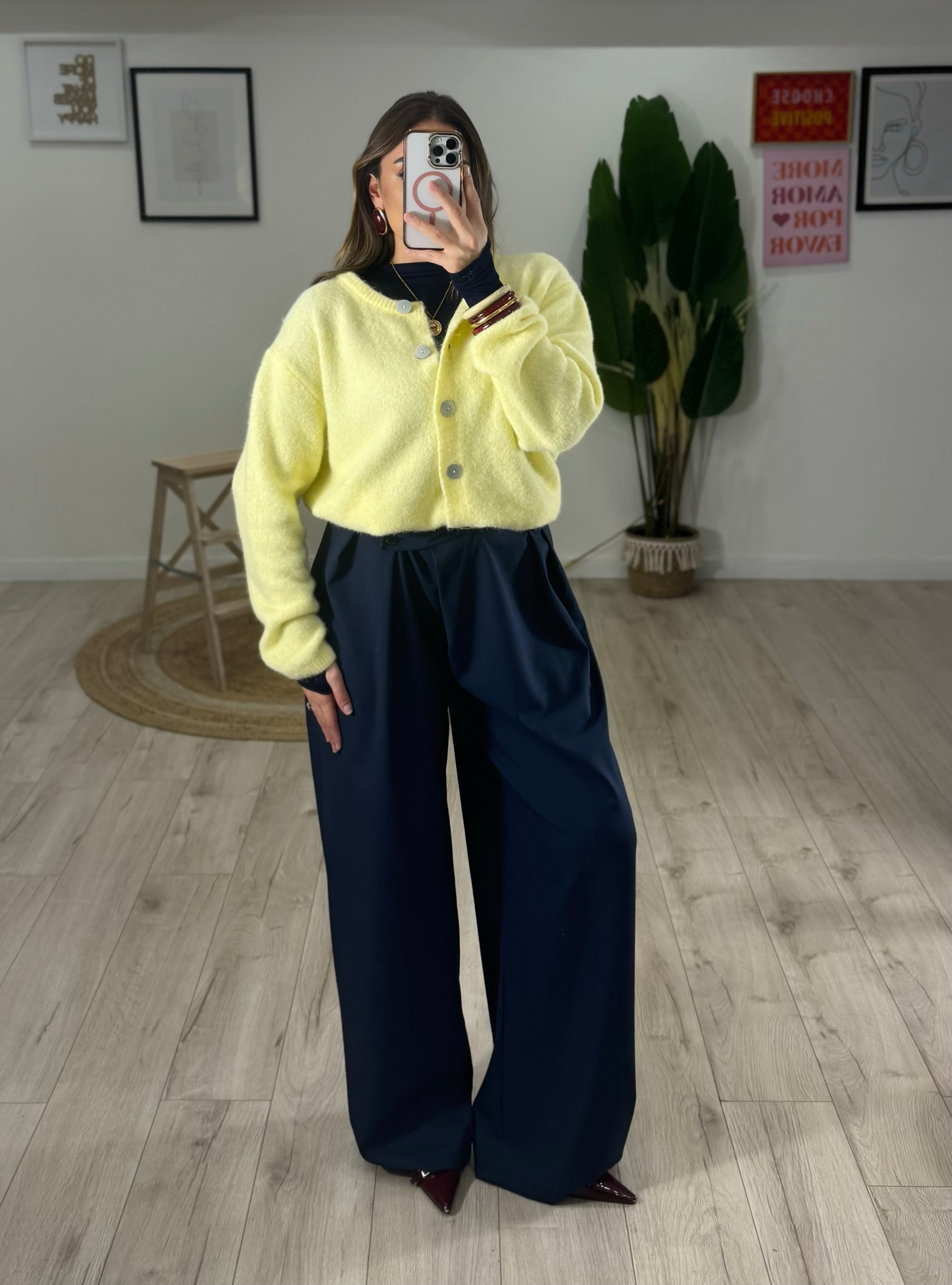 Pantalone Balloon Over intreccio Blu