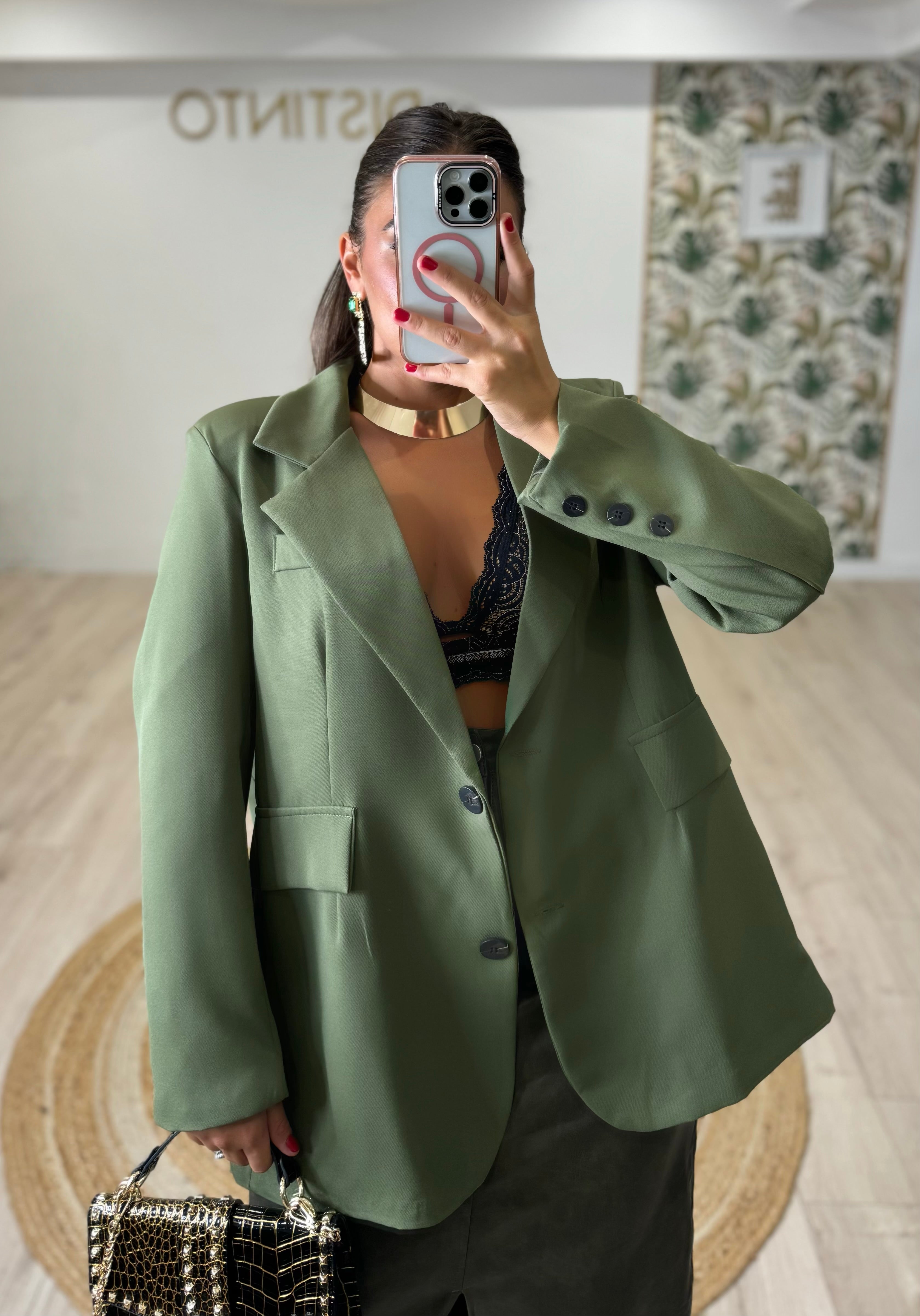 Giacca Oversize Verde Militare