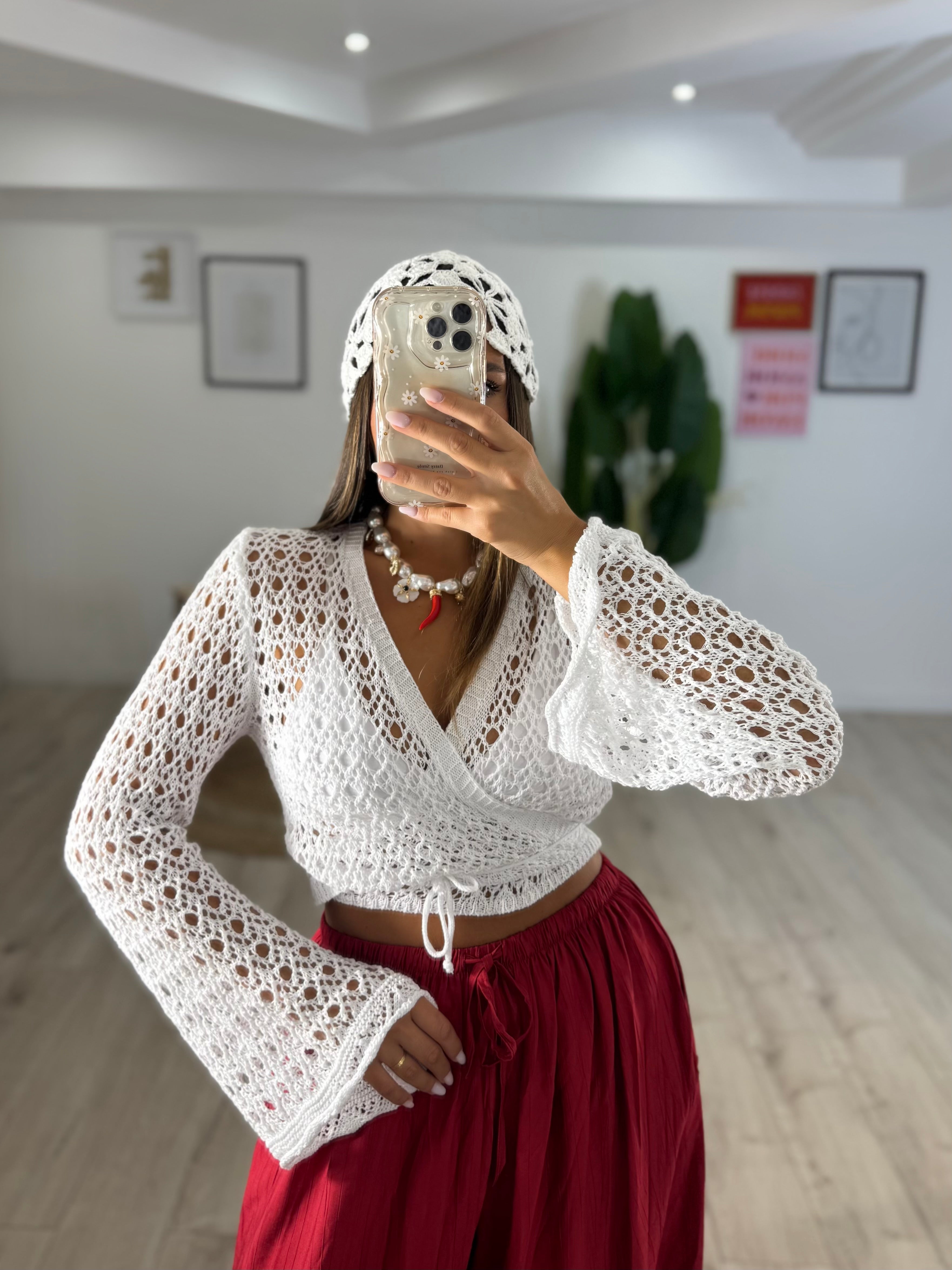 Incrociatina Crochet Bianca