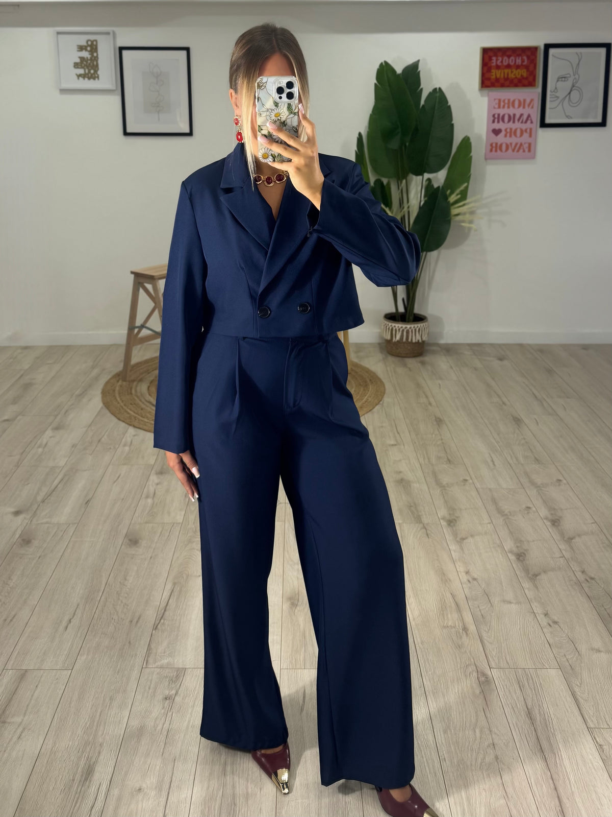 Tailleur Crop BluNavy