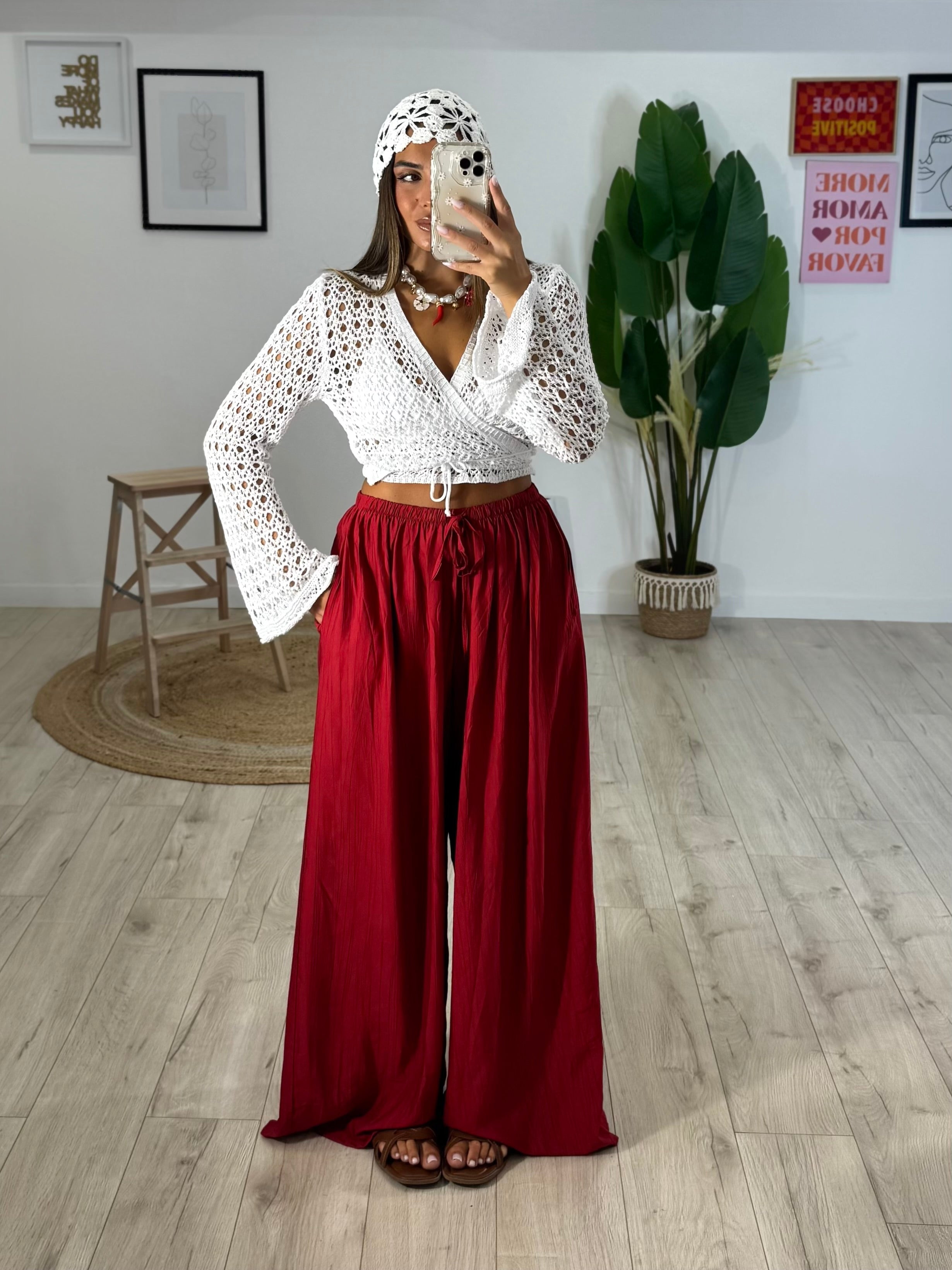 Pantalone Easy Rosso Rubino