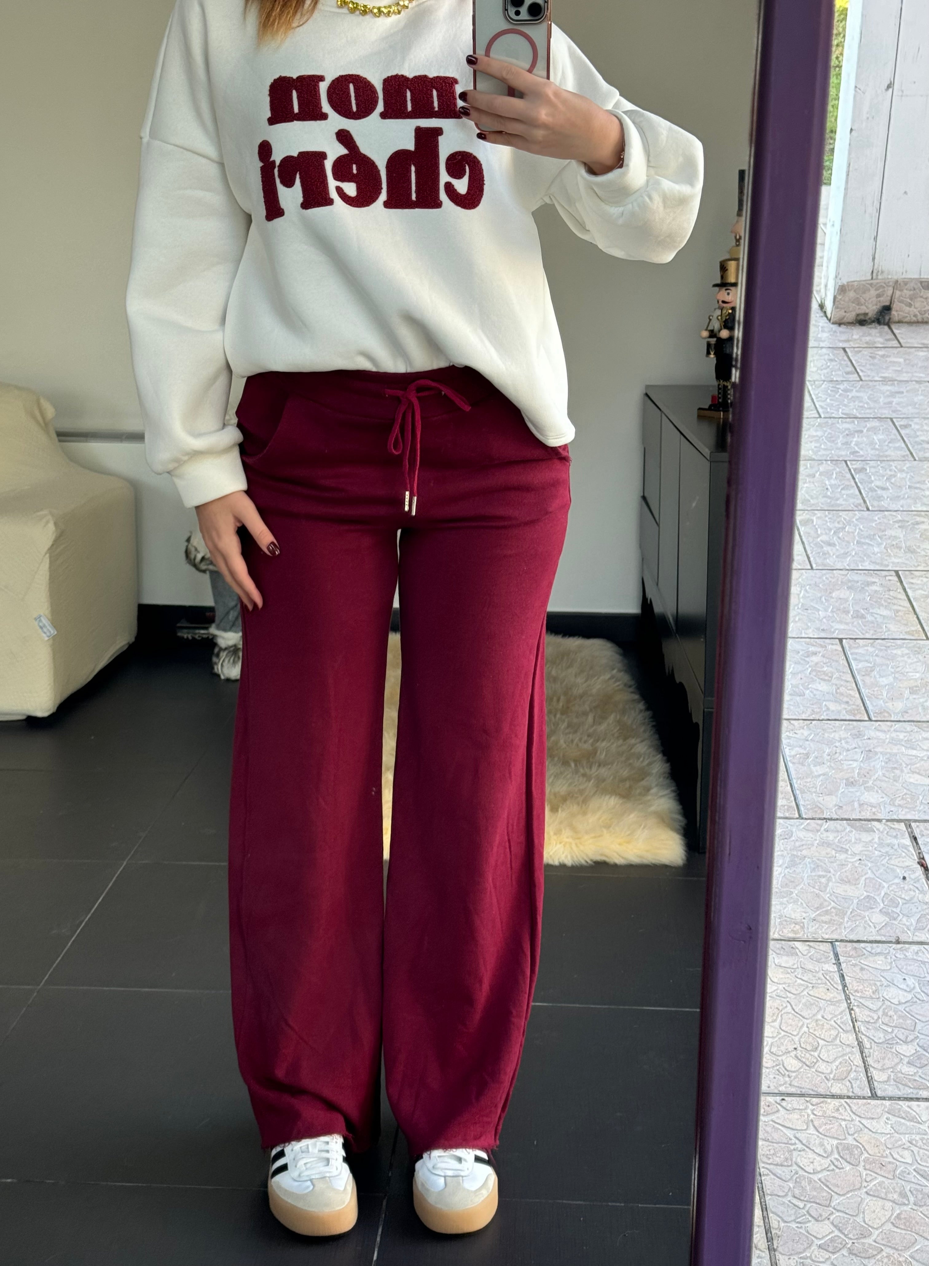 Pantalone Tuta Bordeaux