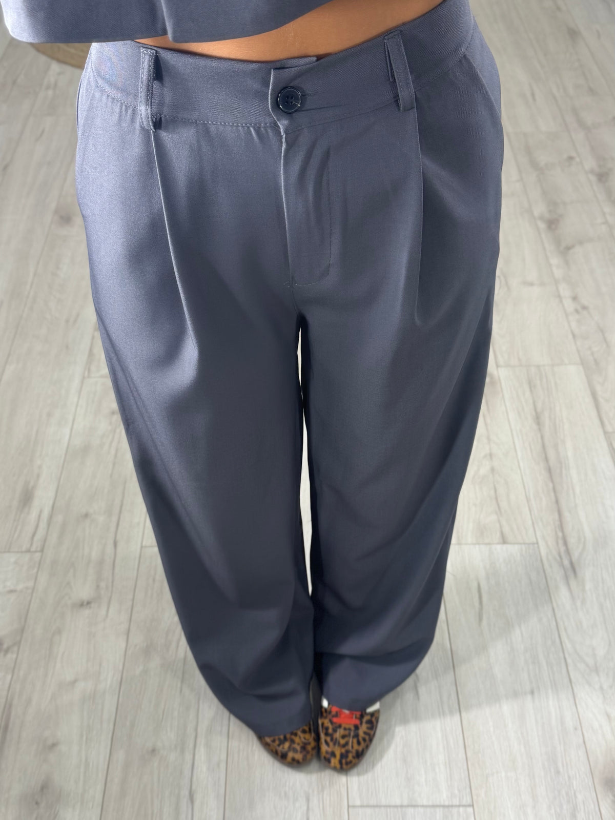 Tailleur Crop Grigio