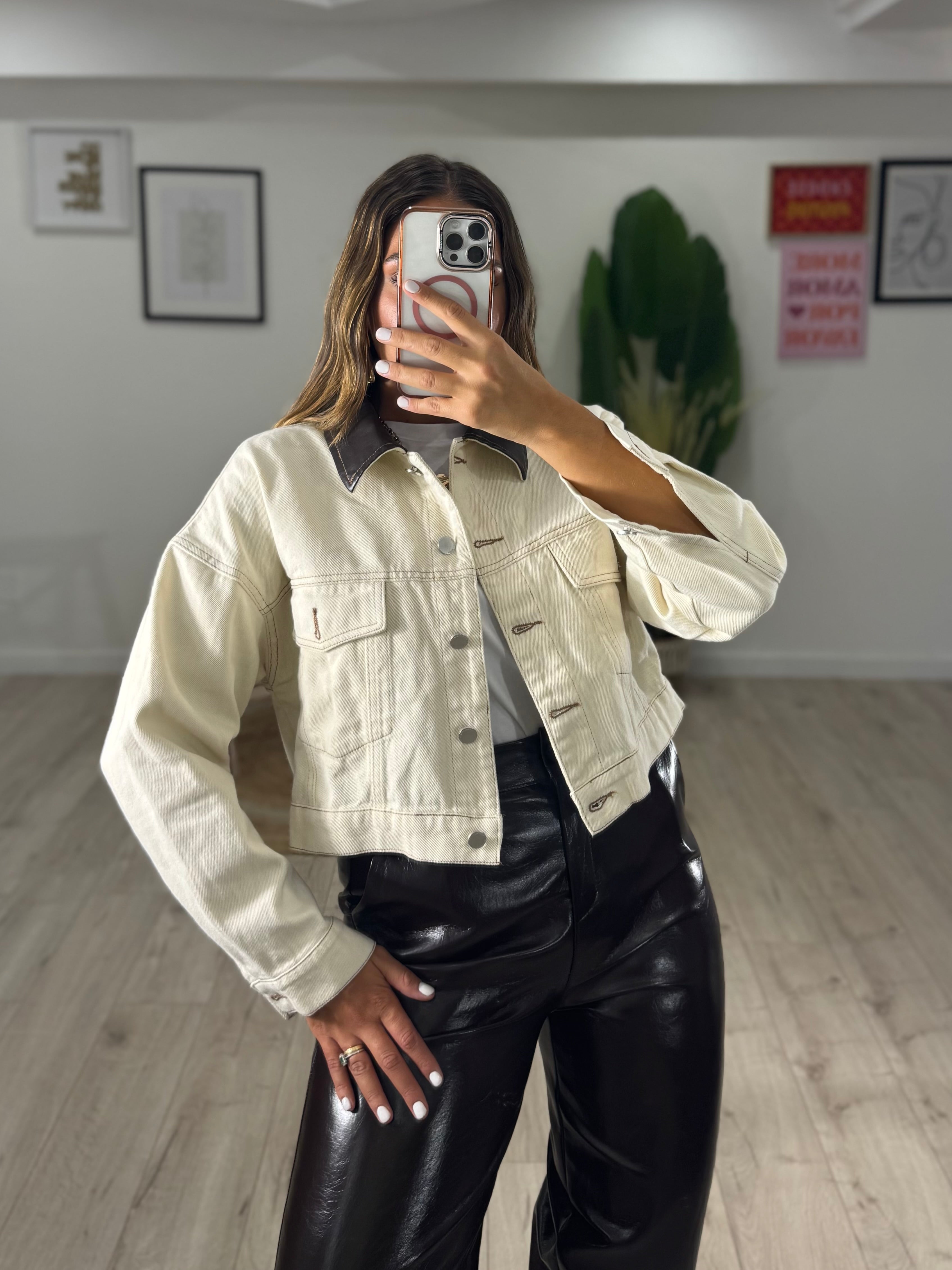 Giacca Jeans Crema