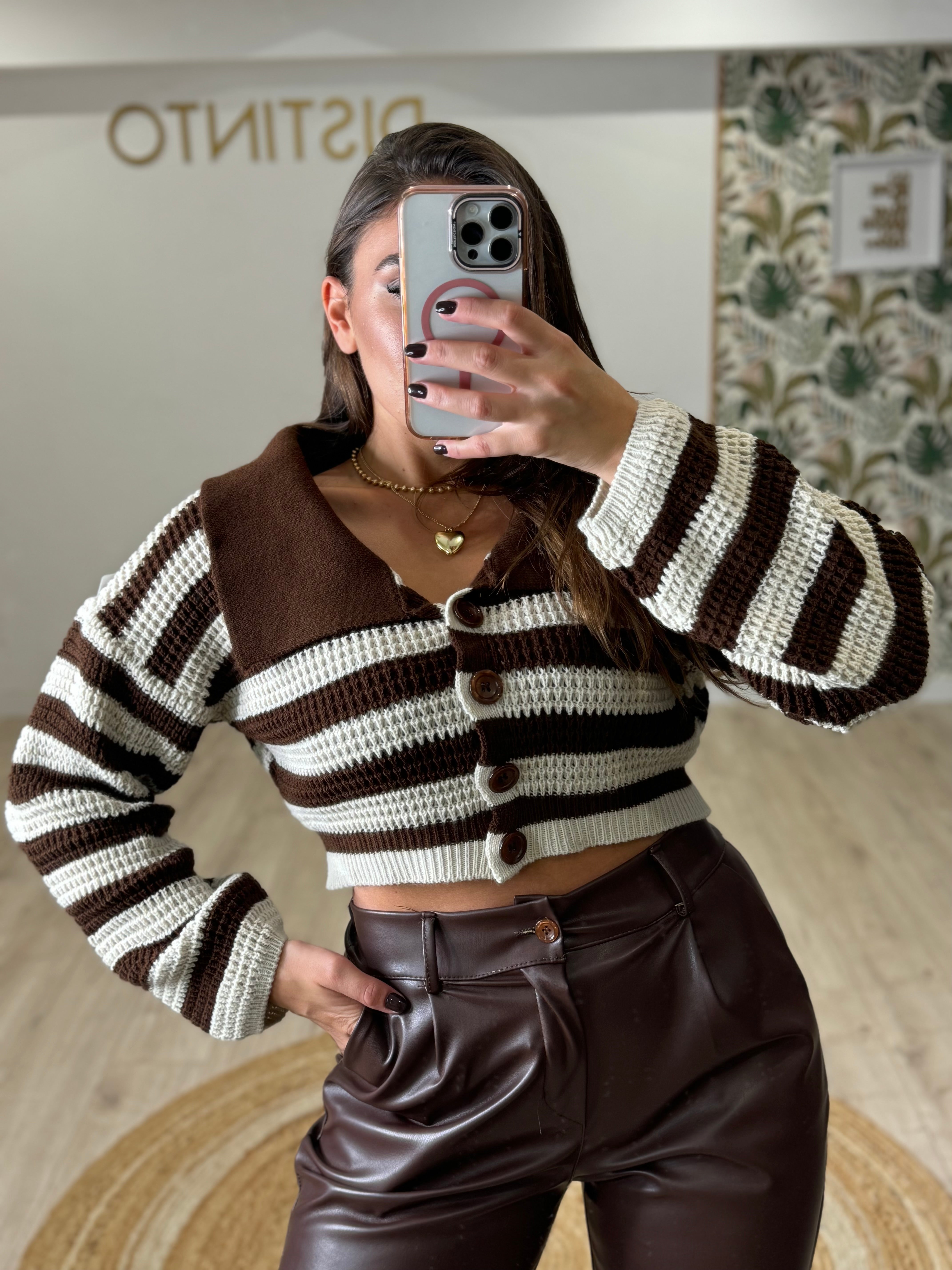 Cardigan Kelly Corto Cioccolato