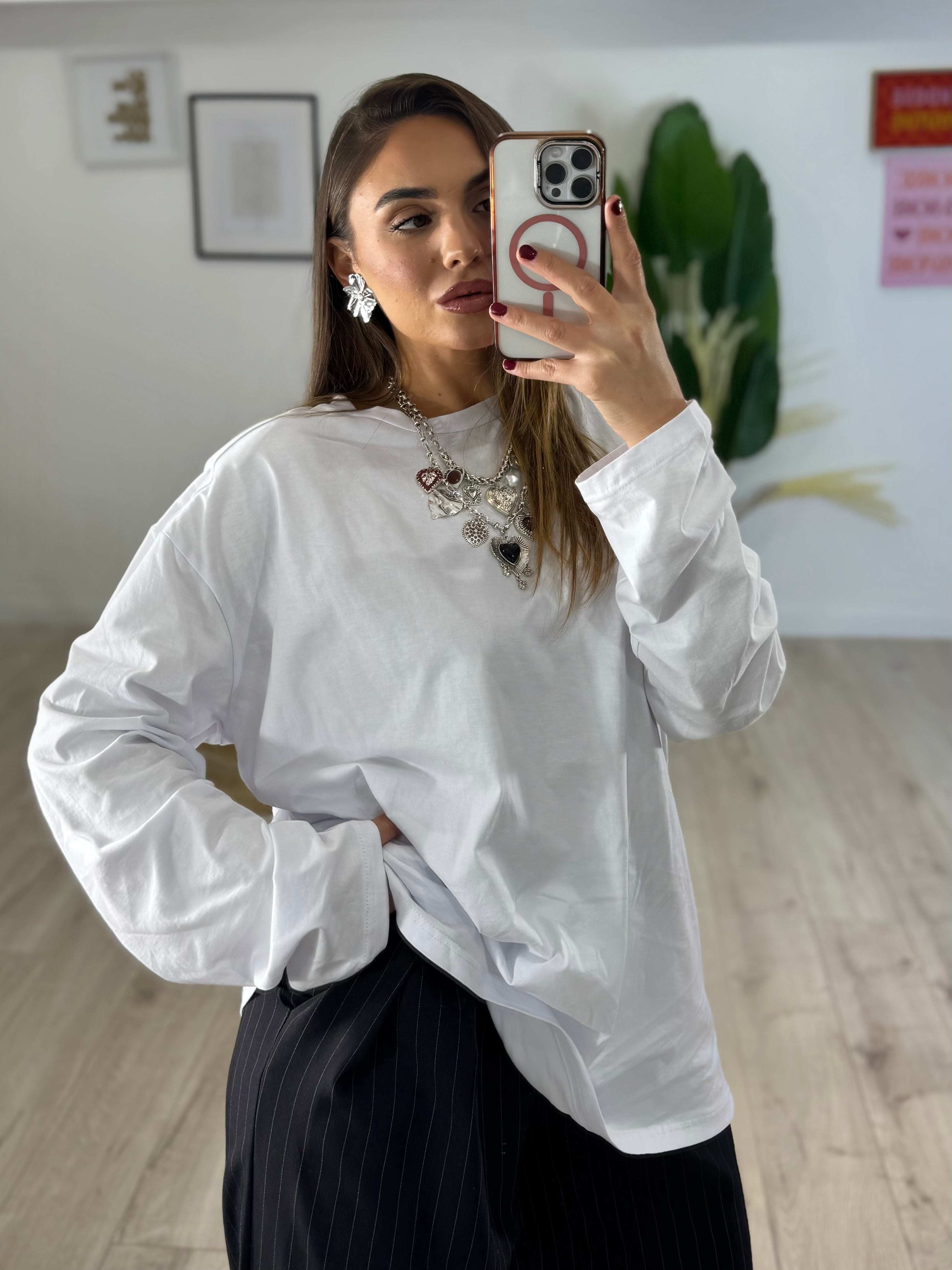 Maglia Over Basic Bianca JustWest