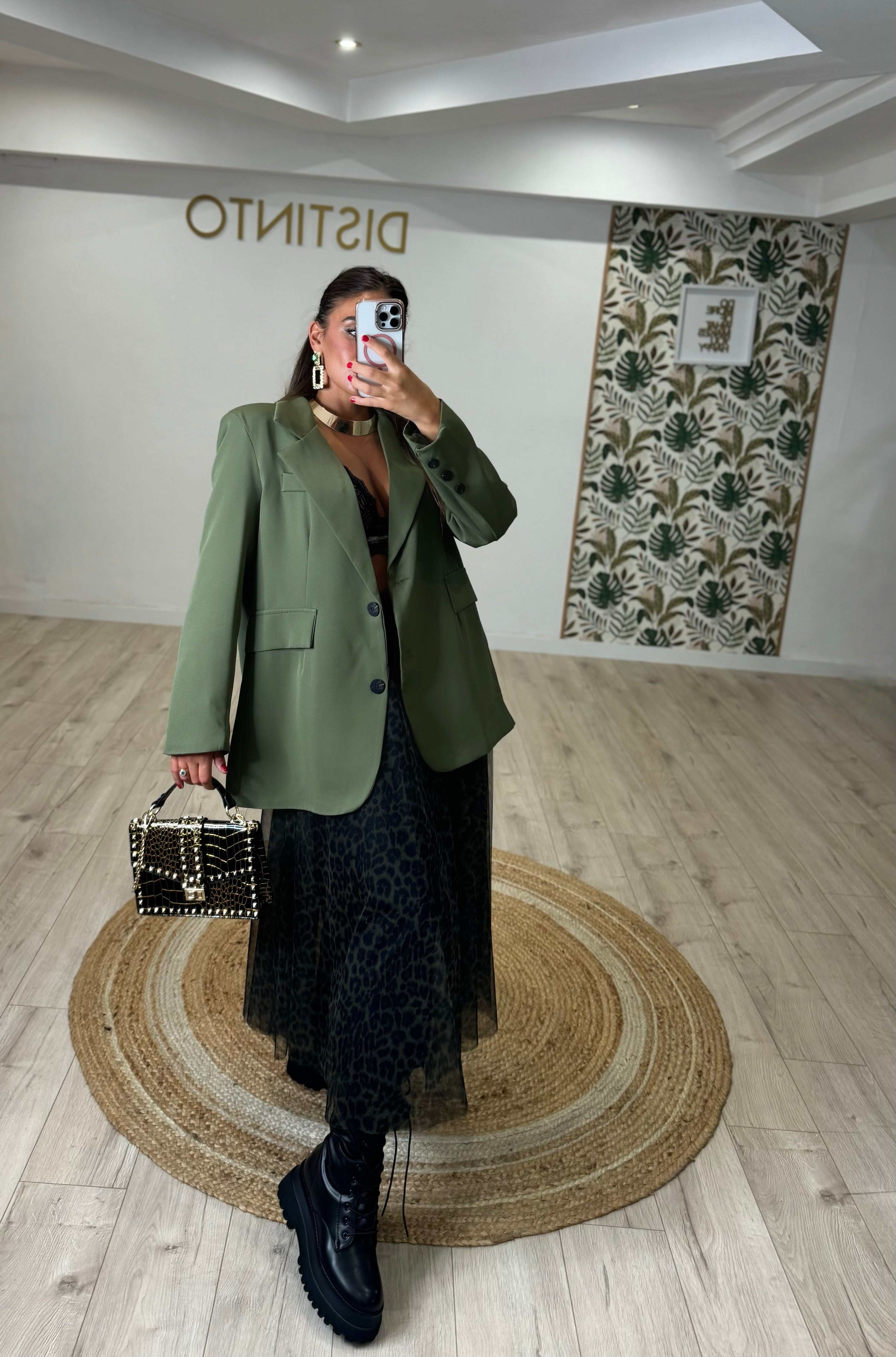 Giacca Oversize Verde Militare