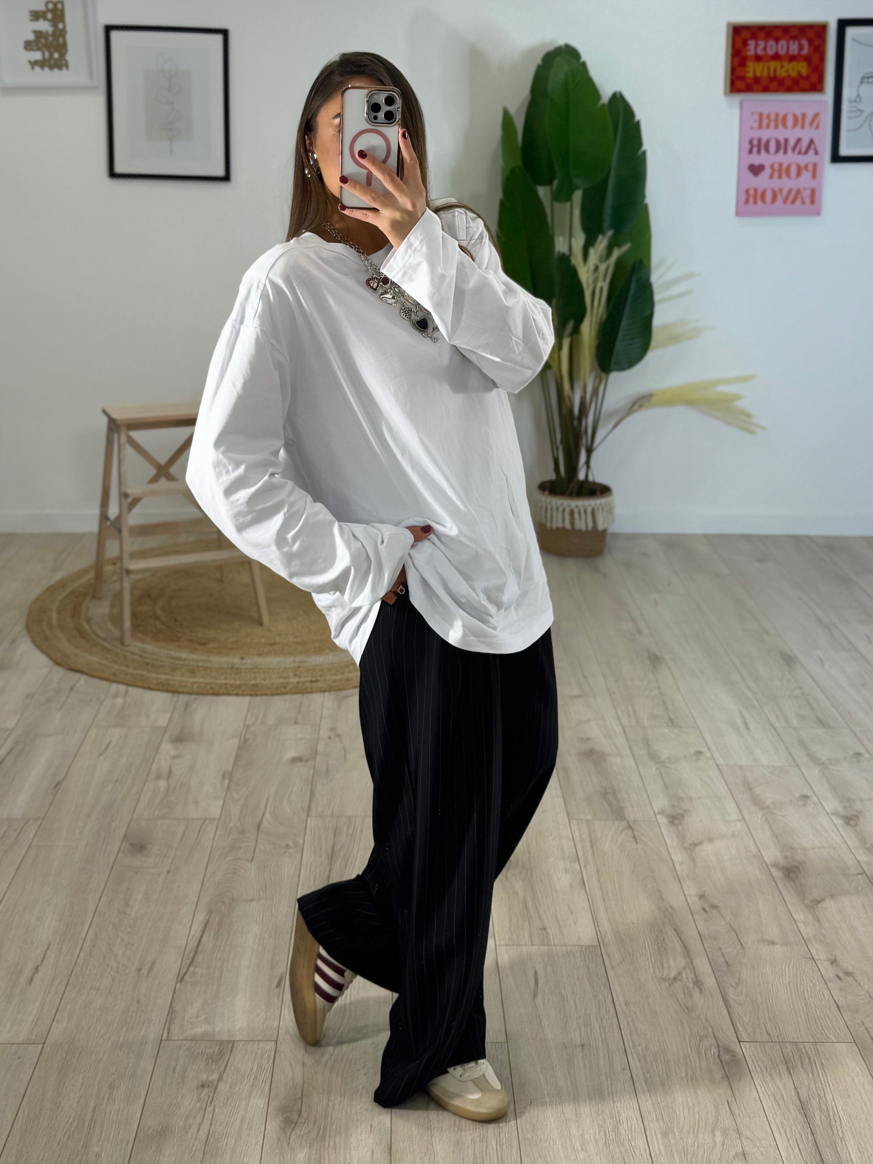 Maglia Over Basic Bianca JustWest