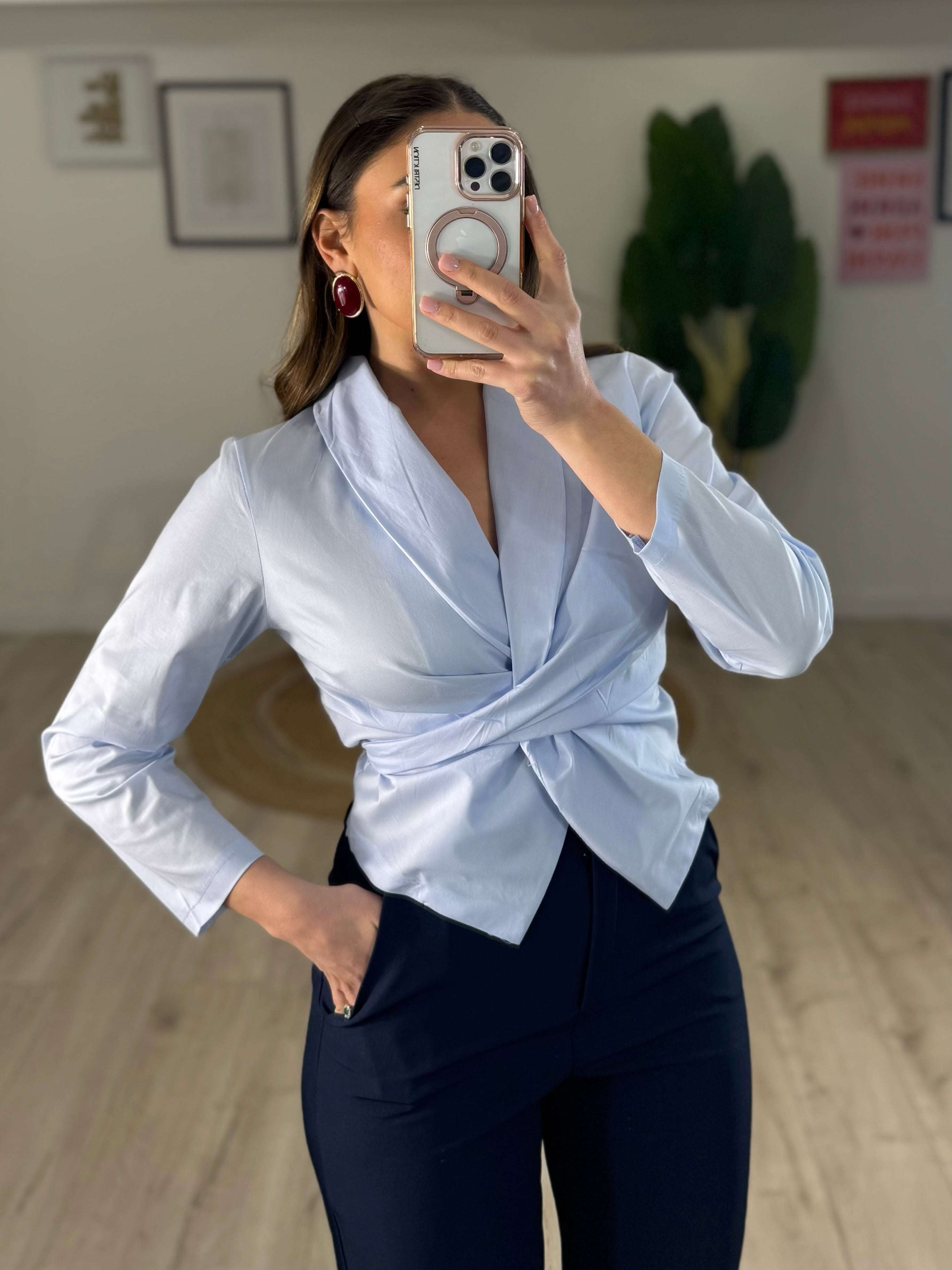 Camicia Intreccio Celeste