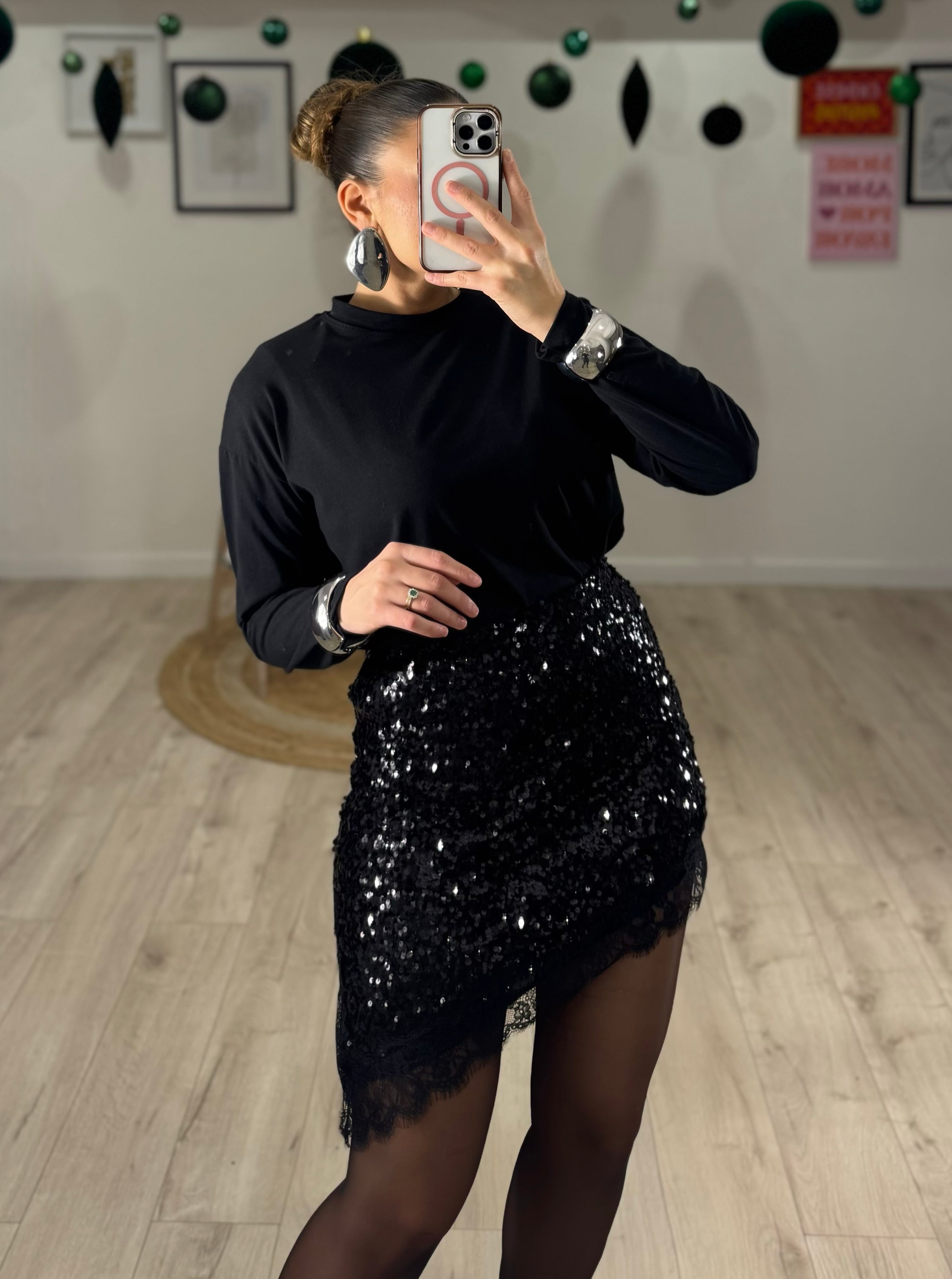 Gonna Paillettes Asimmetrica