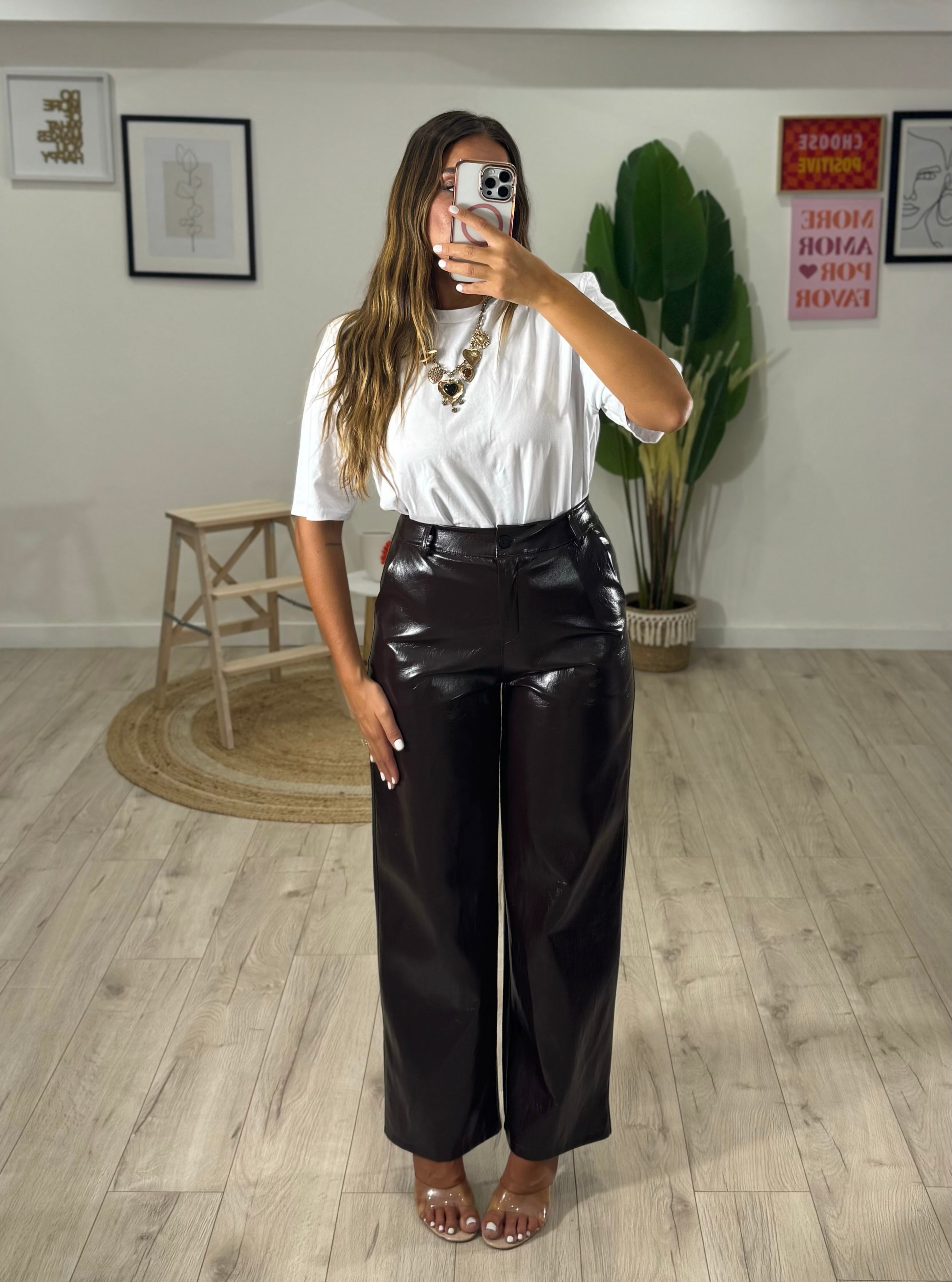Pantalone In Pelle marrone