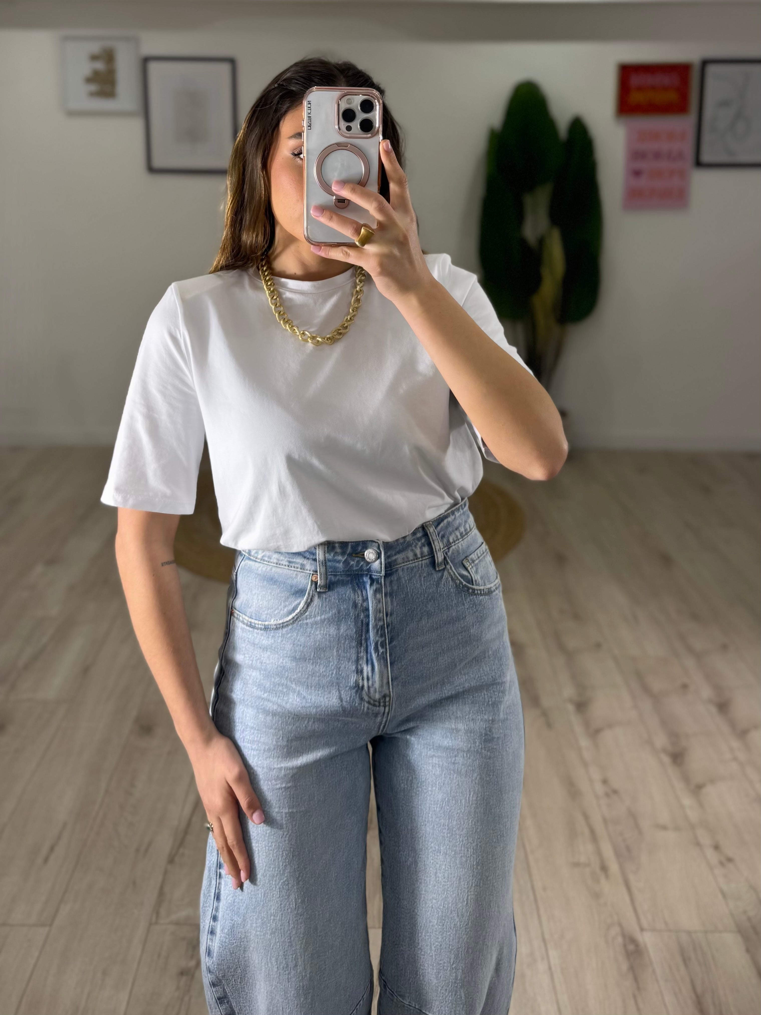 T-Shirt Bianca Spalline