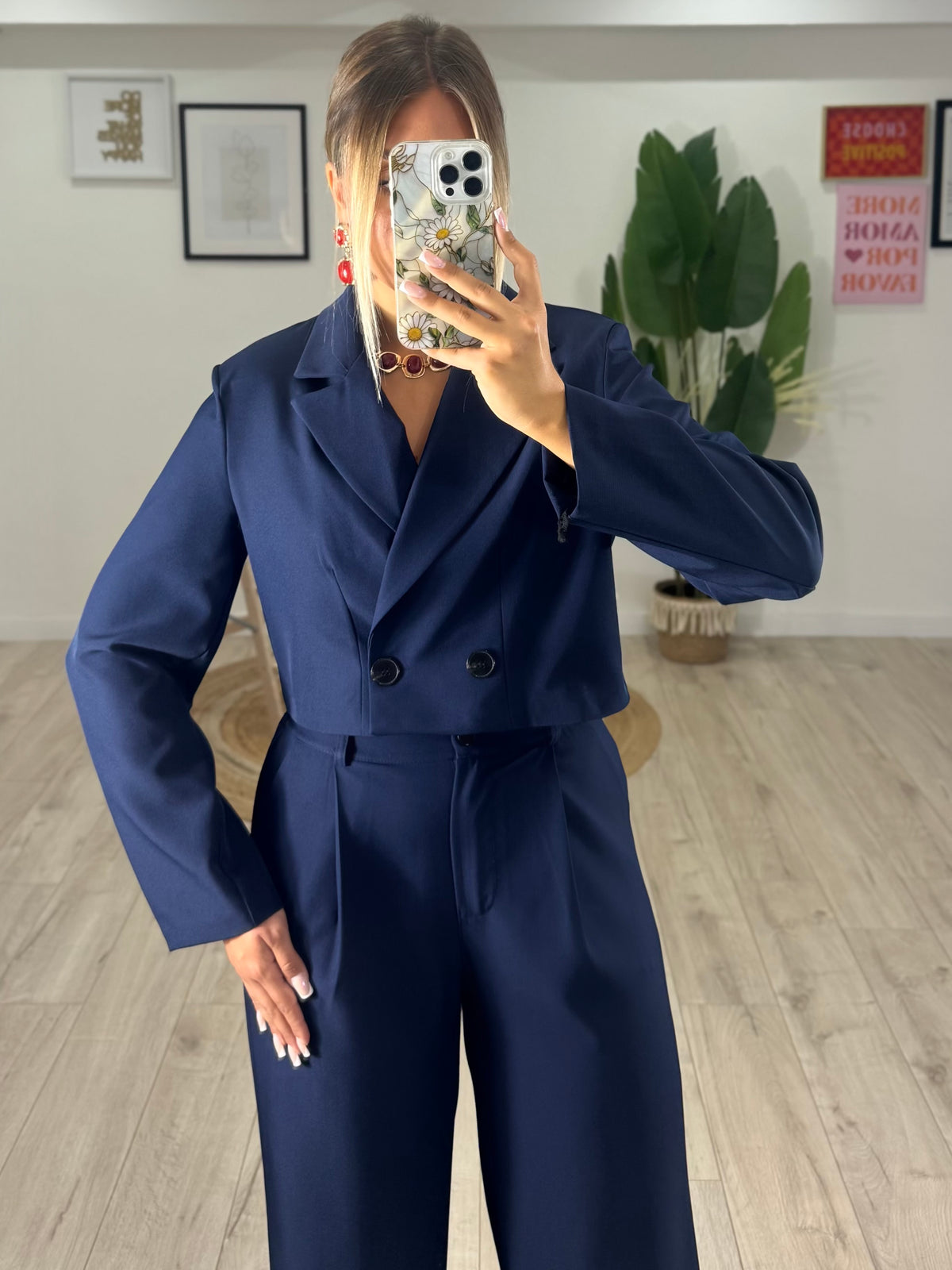 Tailleur Crop BluNavy