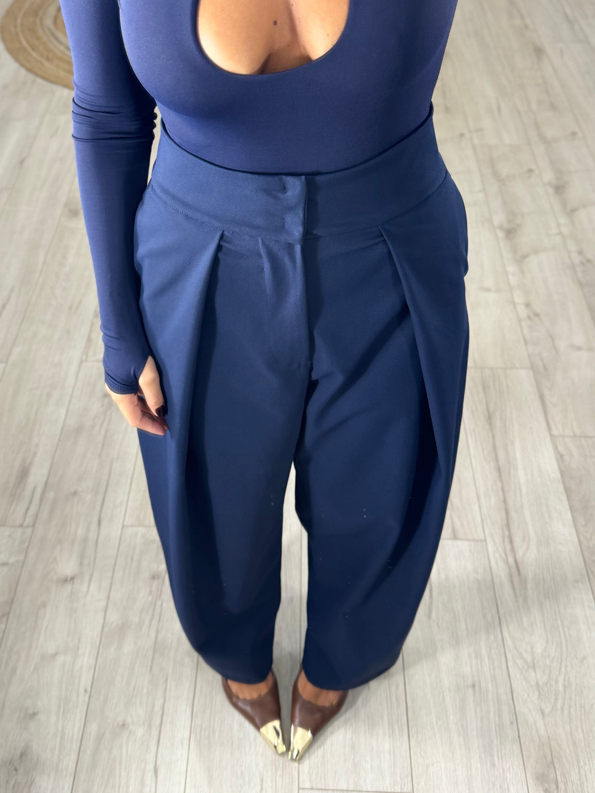 Pantalone JustWest Pinces Blu