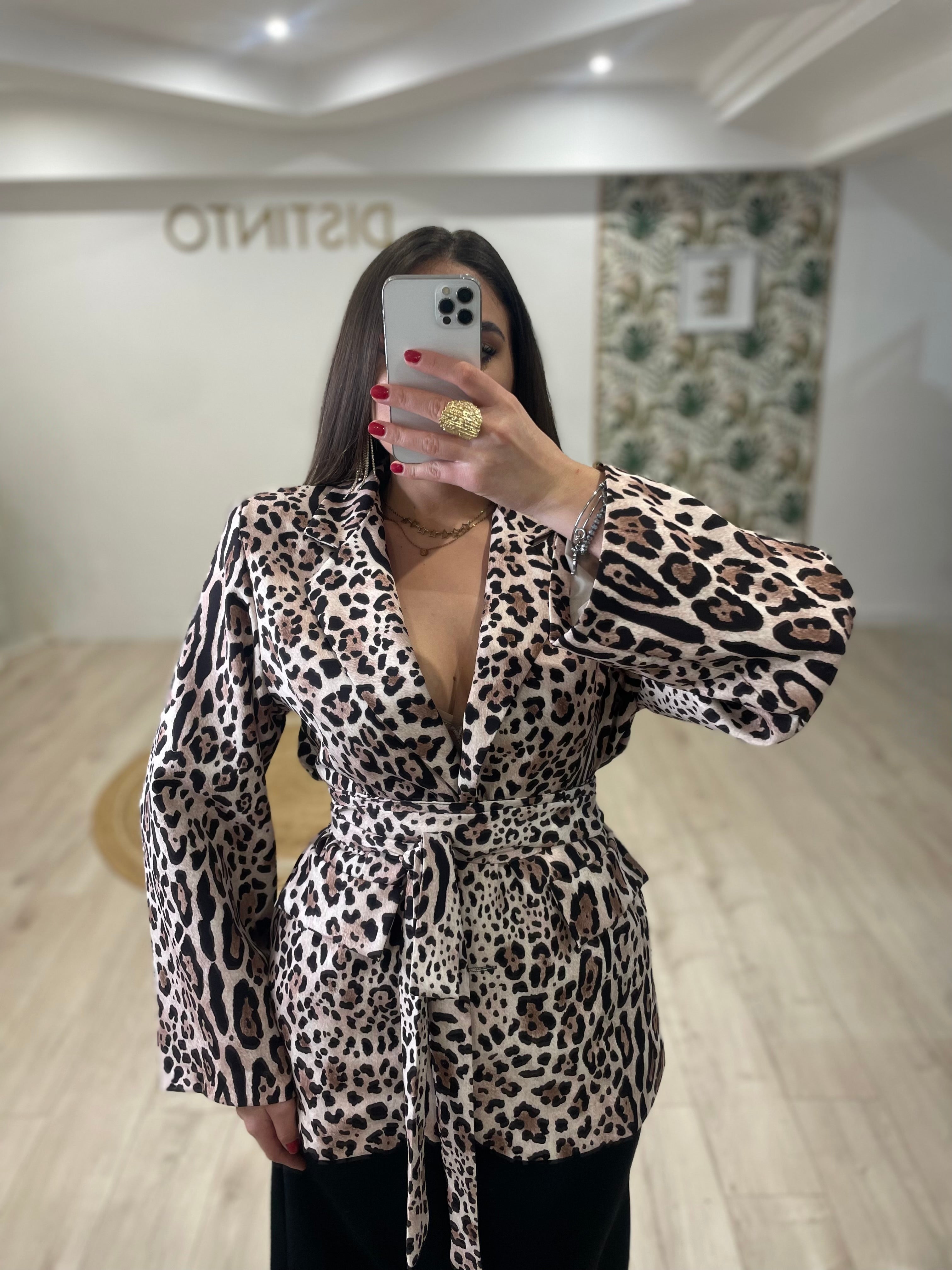 Giacca Animalier con cintura