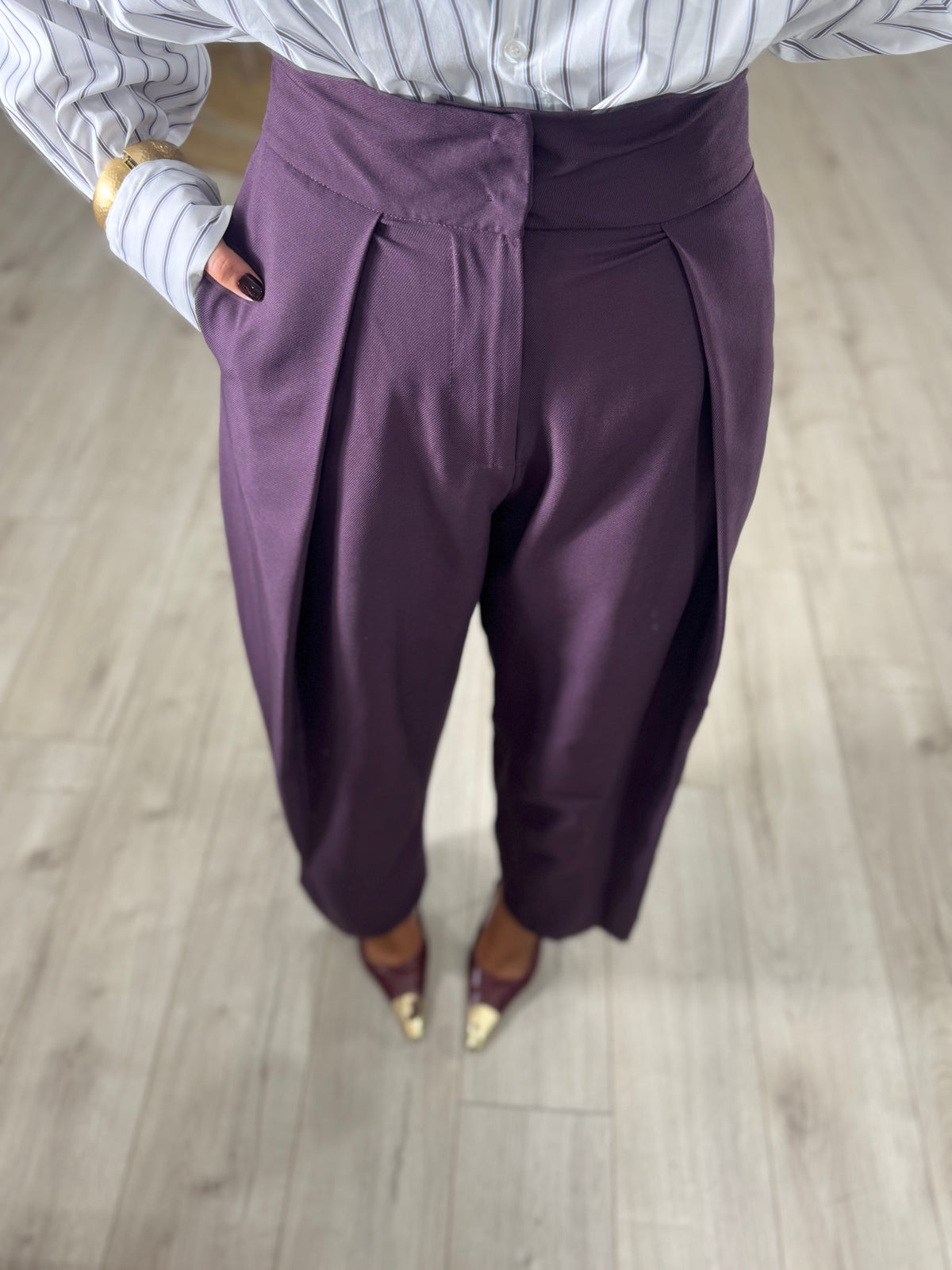 Pantalone JustWest Pinces Prugna